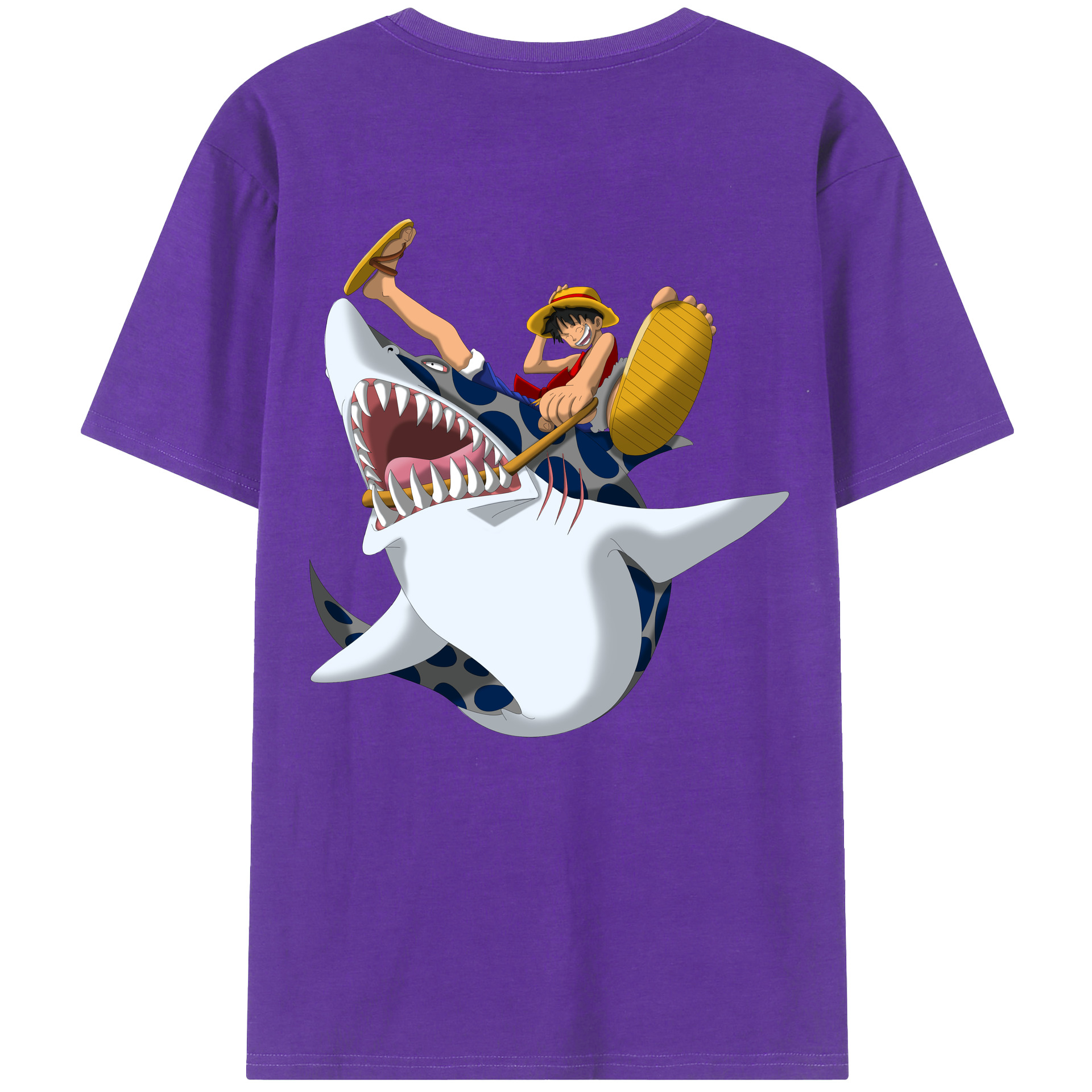 ワンピース モンキー・D・ルフィ ONE PIECE Monkey D. Luffy 綿100％半袖Tシャツ（背面プリント）