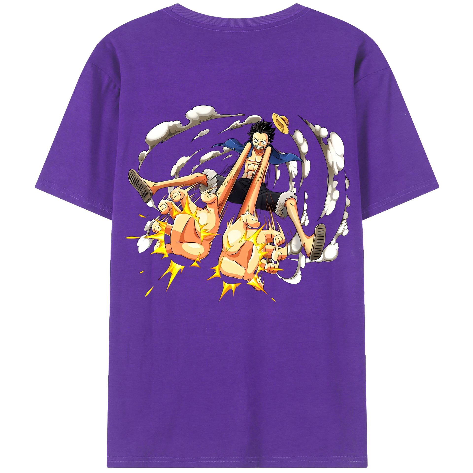ワンピース モンキー・D・ルフィ ONE PIECE Monkey D. Luffy 綿100％半袖Tシャツ（背面プリント）