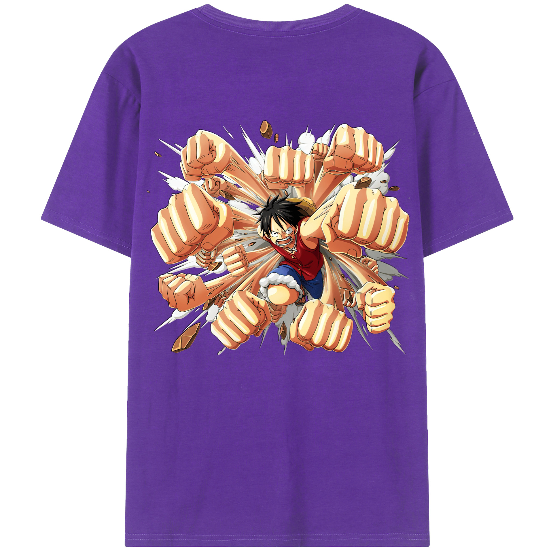 ワンピース モンキー・D・ルフィ ONE PIECE Monkey D. Luffy 綿100％半袖Tシャツ（背面プリント）