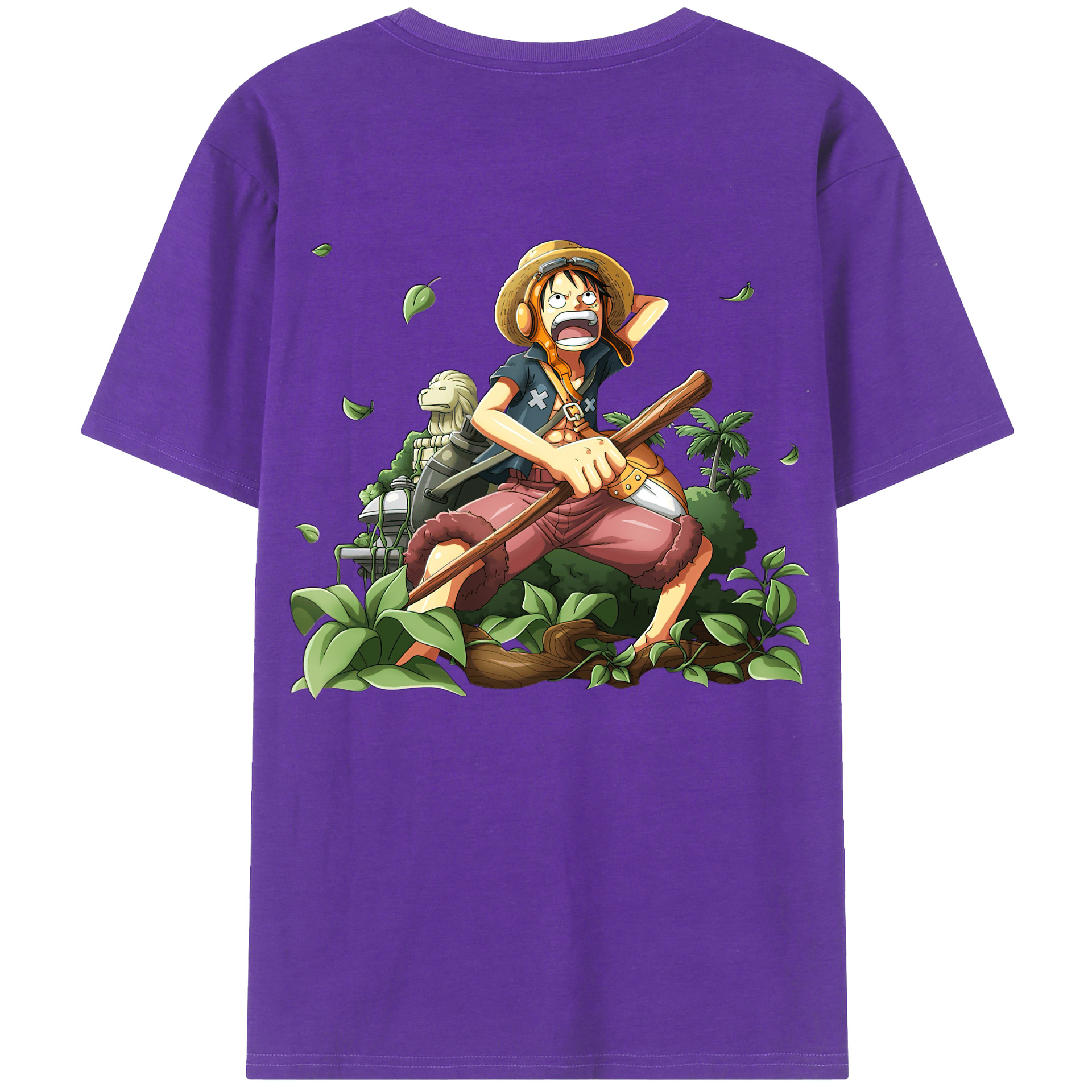 ワンピース モンキー・D・ルフィ ONE PIECE Monkey D. Luffy 綿100％半袖Tシャツ（背面プリント）