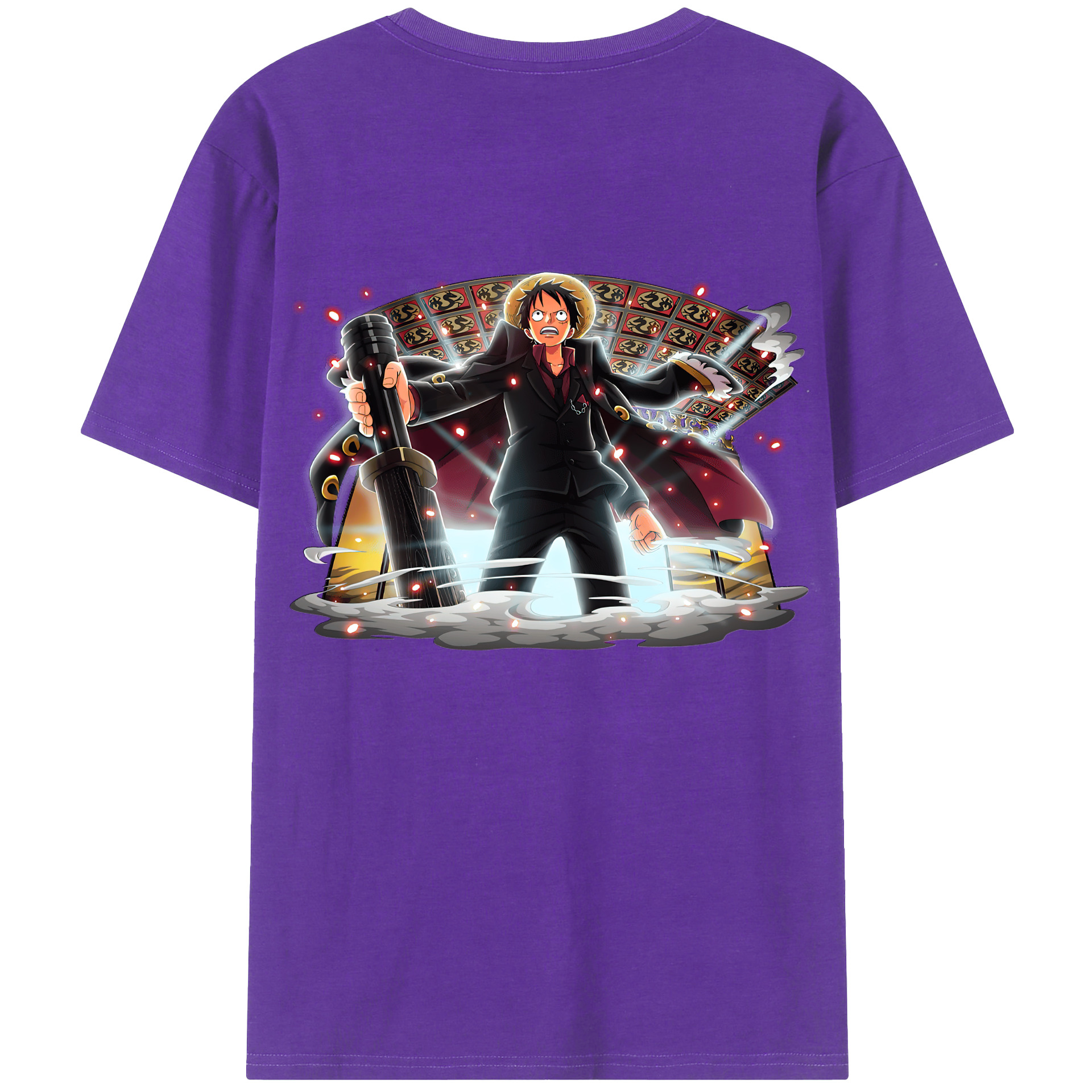 ワンピース モンキー・D・ルフィ ONE PIECE Monkey D. Luffy 綿100％半袖Tシャツ（背面プリント）