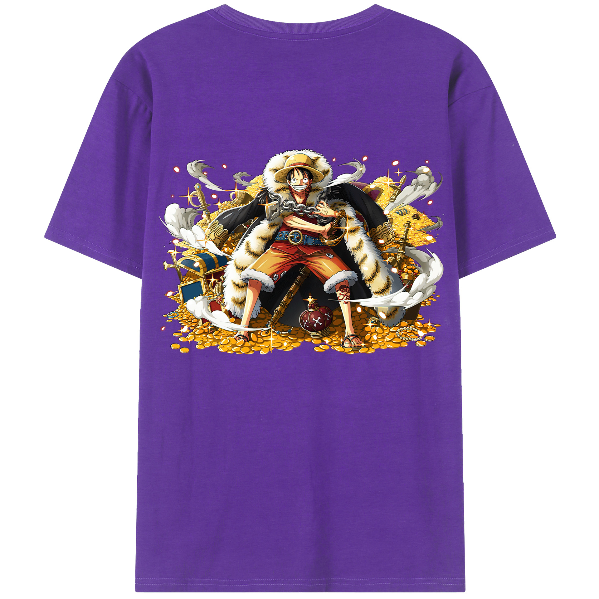 ワンピース モンキー・D・ルフィ ONE PIECE Monkey D. Luffy 綿100％半袖Tシャツ（背面プリント）