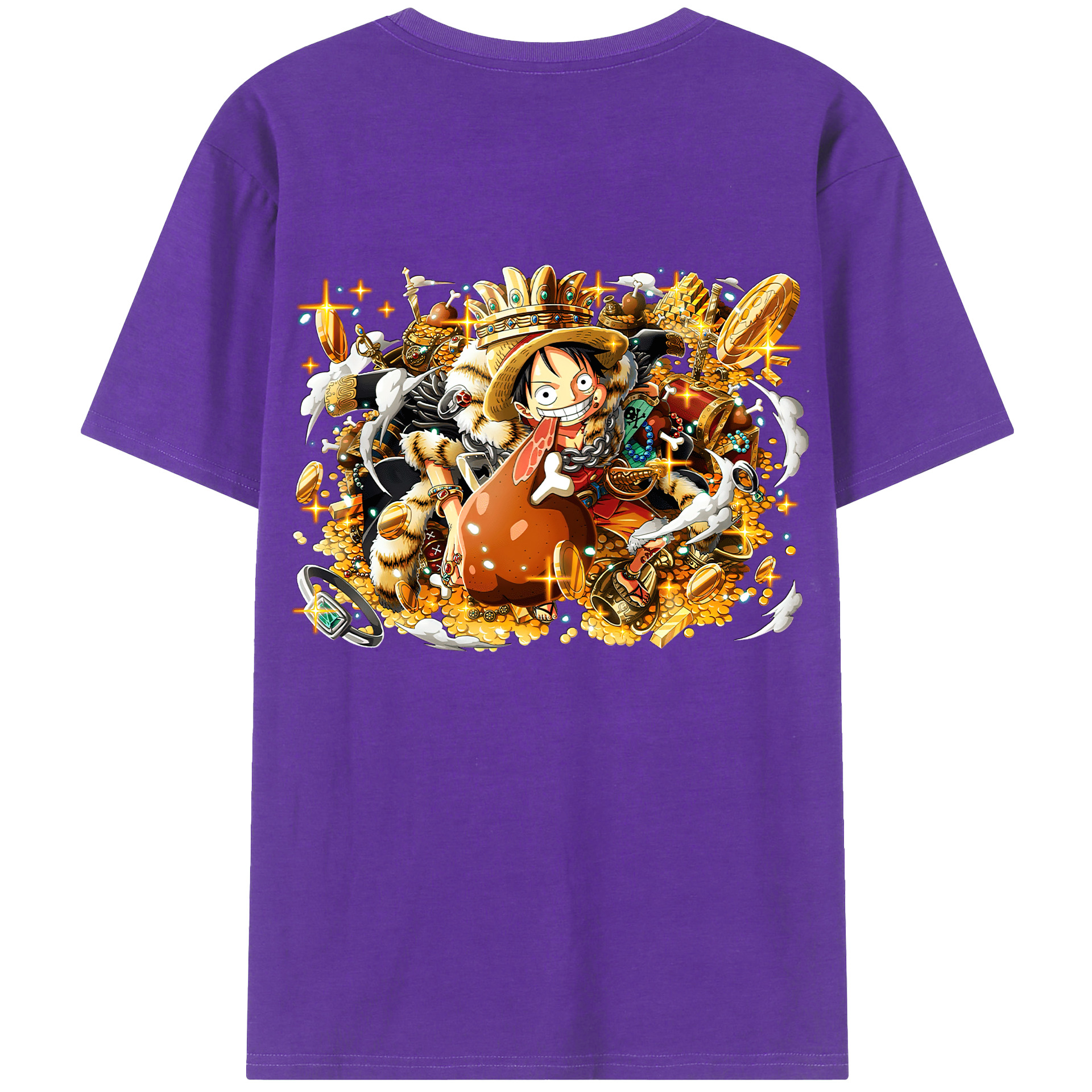 ワンピース モンキー・D・ルフィ ONE PIECE Monkey D. Luffy 綿100％半袖Tシャツ（背面プリント）