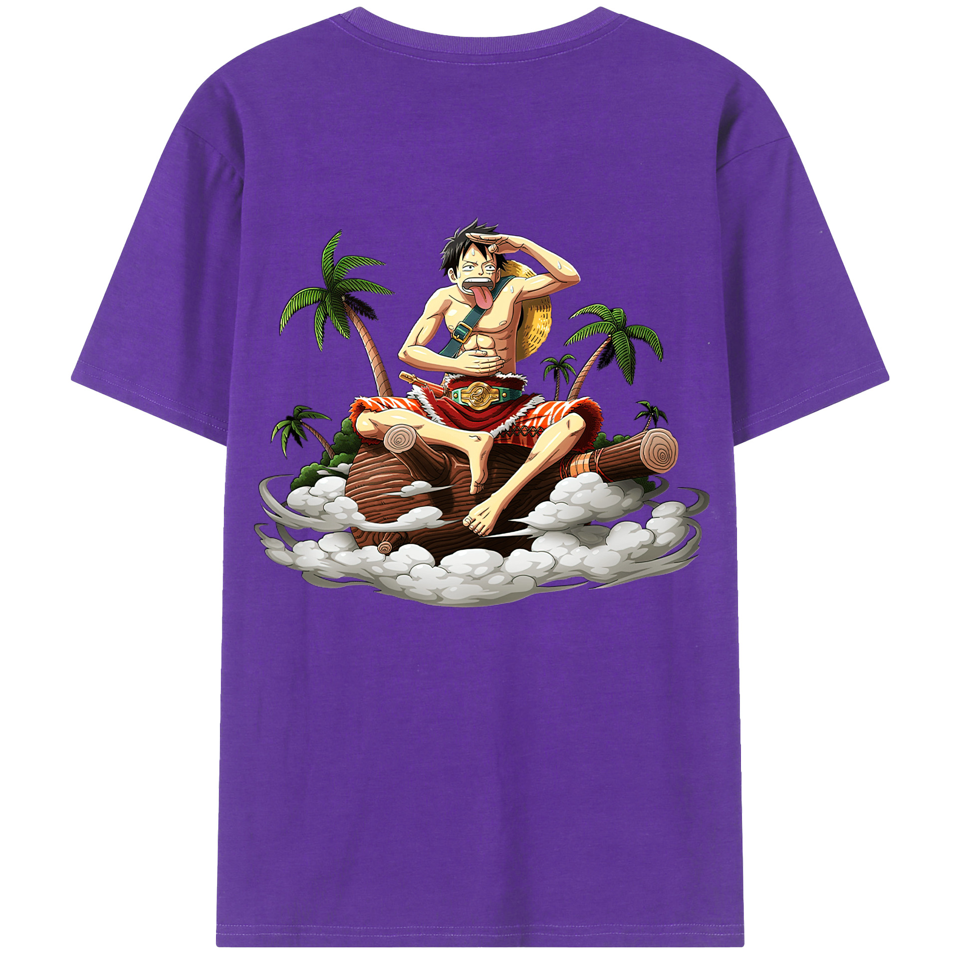 ワンピース モンキー・D・ルフィ ONE PIECE Monkey D. Luffy 綿100％半袖Tシャツ（背面プリント）