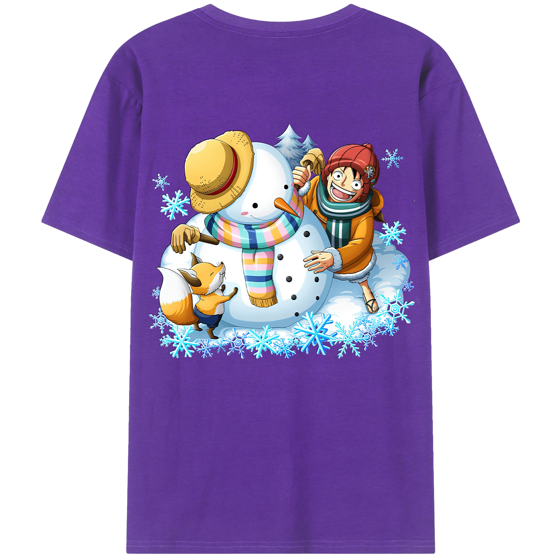 ワンピース モンキー・D・ルフィ ONE PIECE Monkey D. Luffy 綿100％半袖Tシャツ（背面プリント）