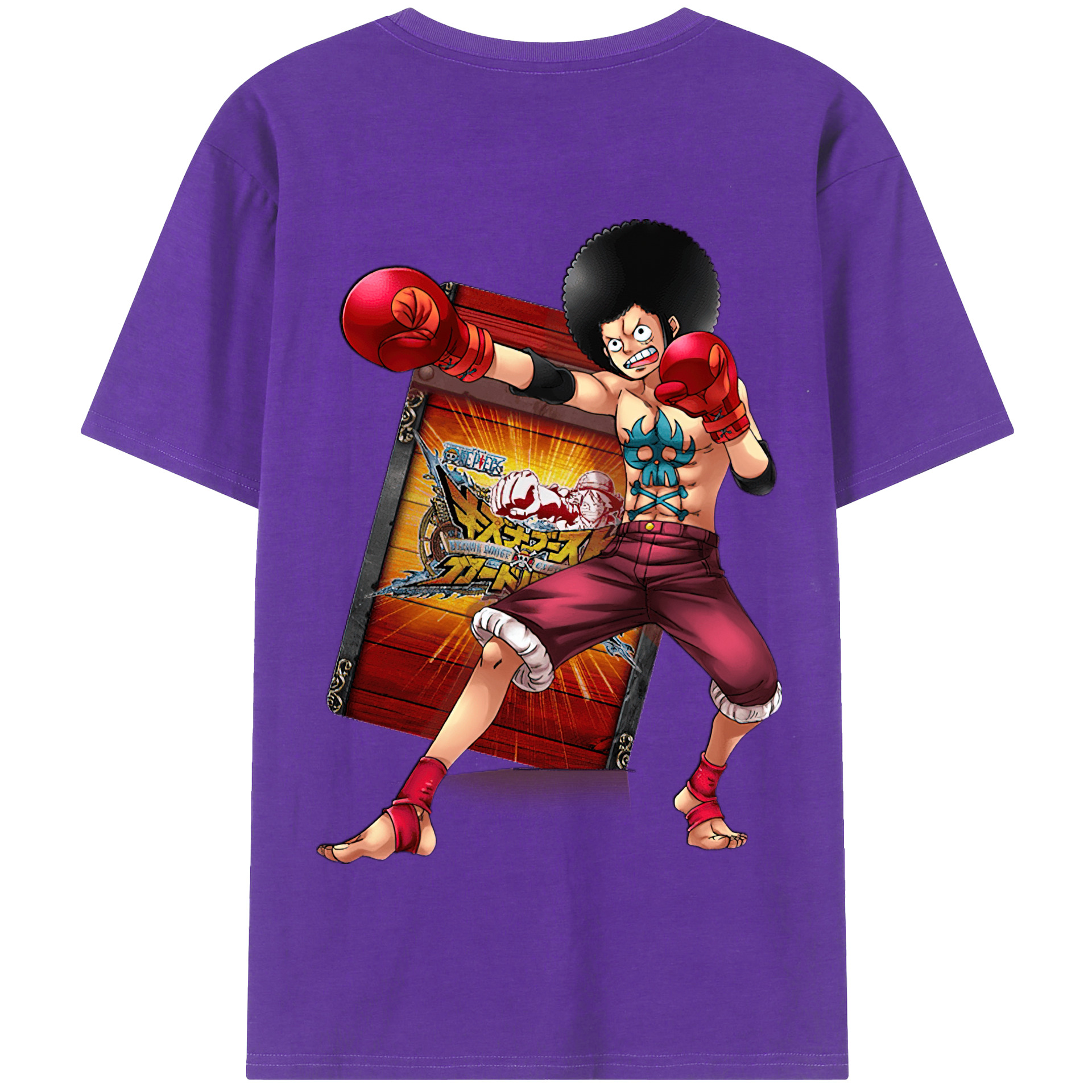 ワンピース モンキー・D・ルフィ ONE PIECE Monkey D. Luffy 綿100％半袖Tシャツ（背面プリント）
