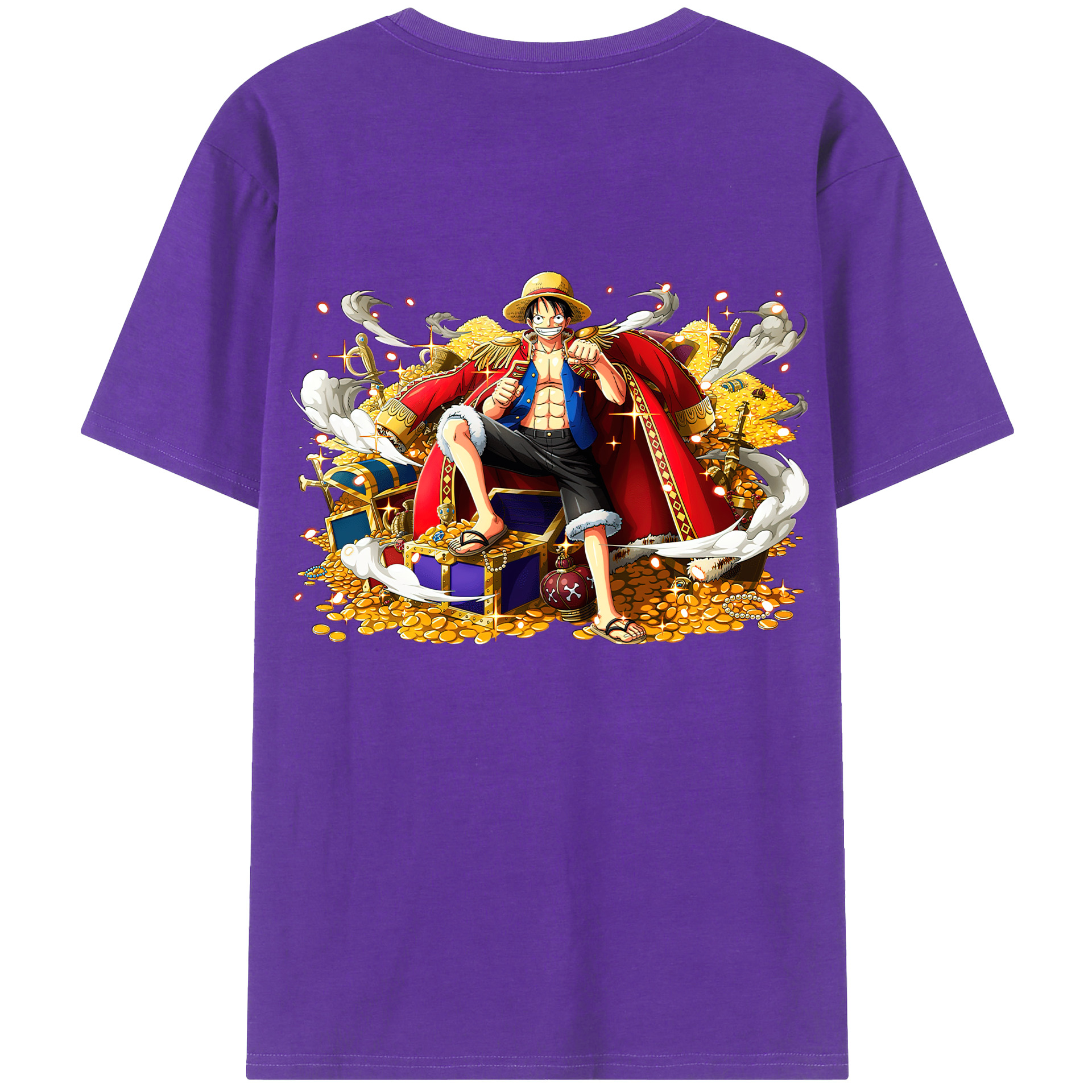 ワンピース モンキー・D・ルフィ ONE PIECE Monkey D. Luffy 綿100％半袖Tシャツ（背面プリント）