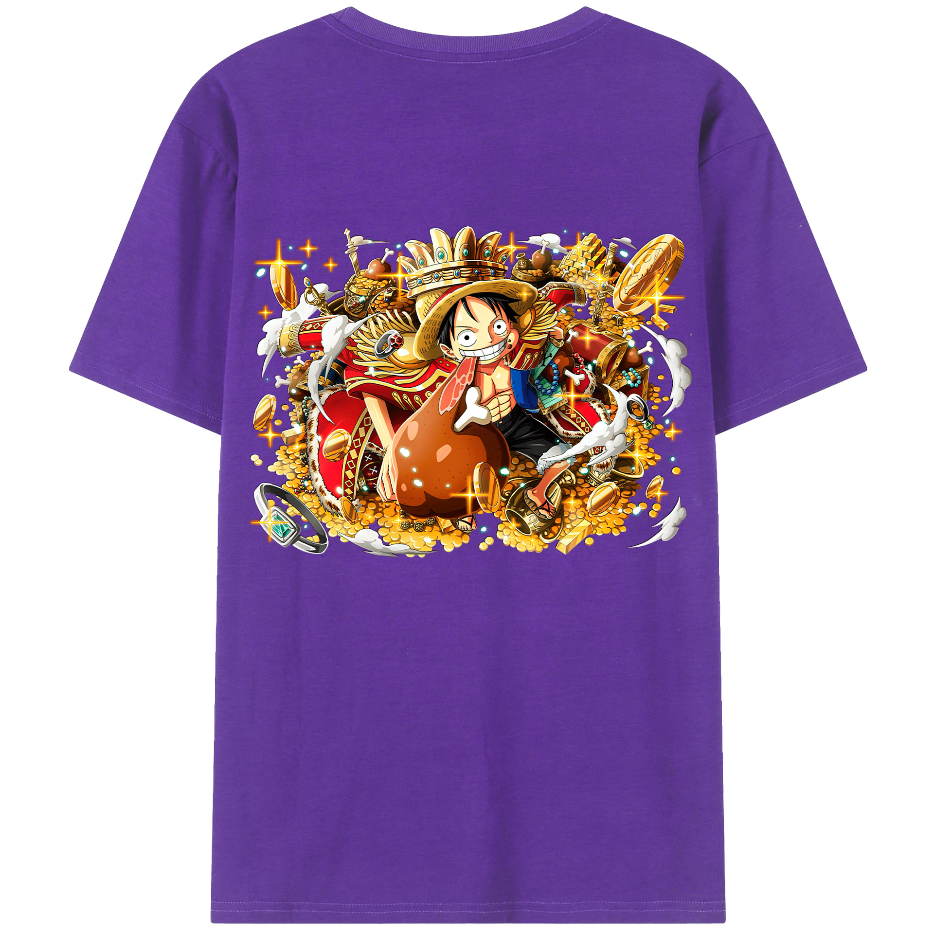 ワンピース モンキー・D・ルフィ ONE PIECE Monkey D. Luffy 綿100％半袖Tシャツ（背面プリント）