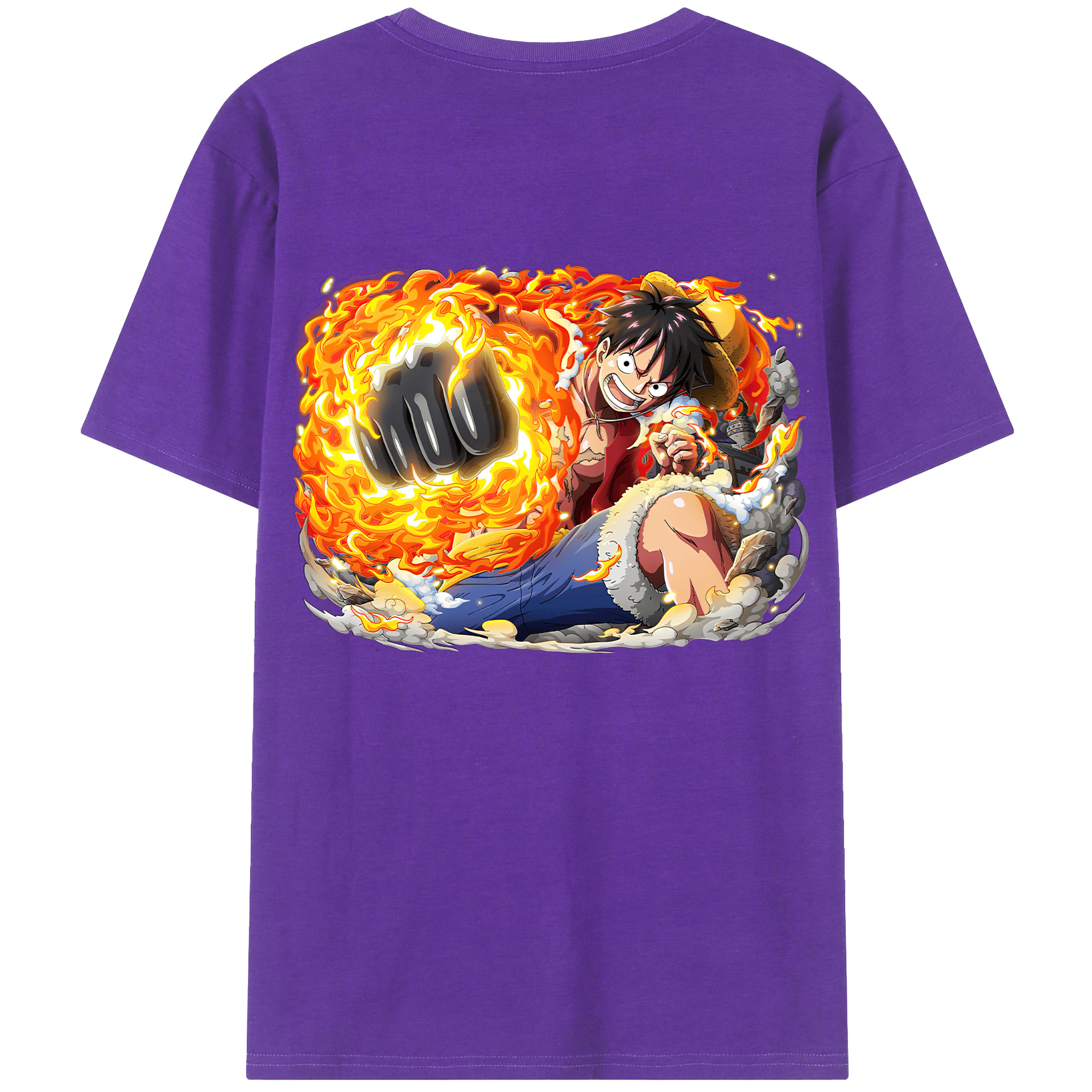 ワンピース モンキー・D・ルフィ ONE PIECE Monkey D. Luffy 綿100％半袖Tシャツ（背面プリント）