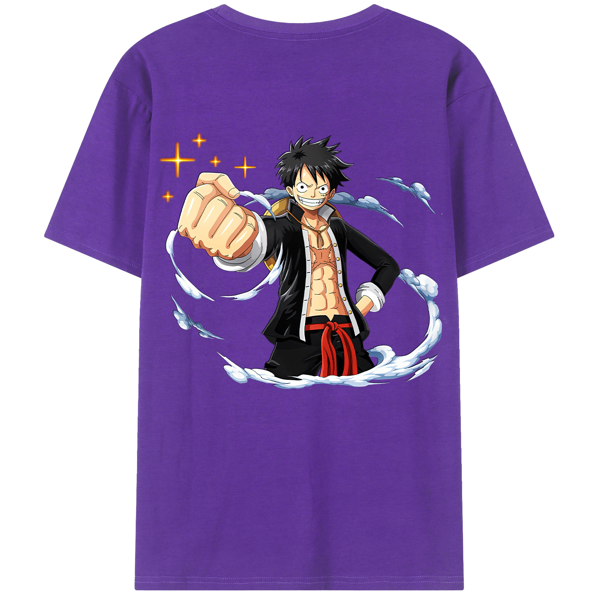 ワンピース モンキー・D・ルフィ ONE PIECE Monkey D. Luffy 綿100％半袖Tシャツ（背面プリント）