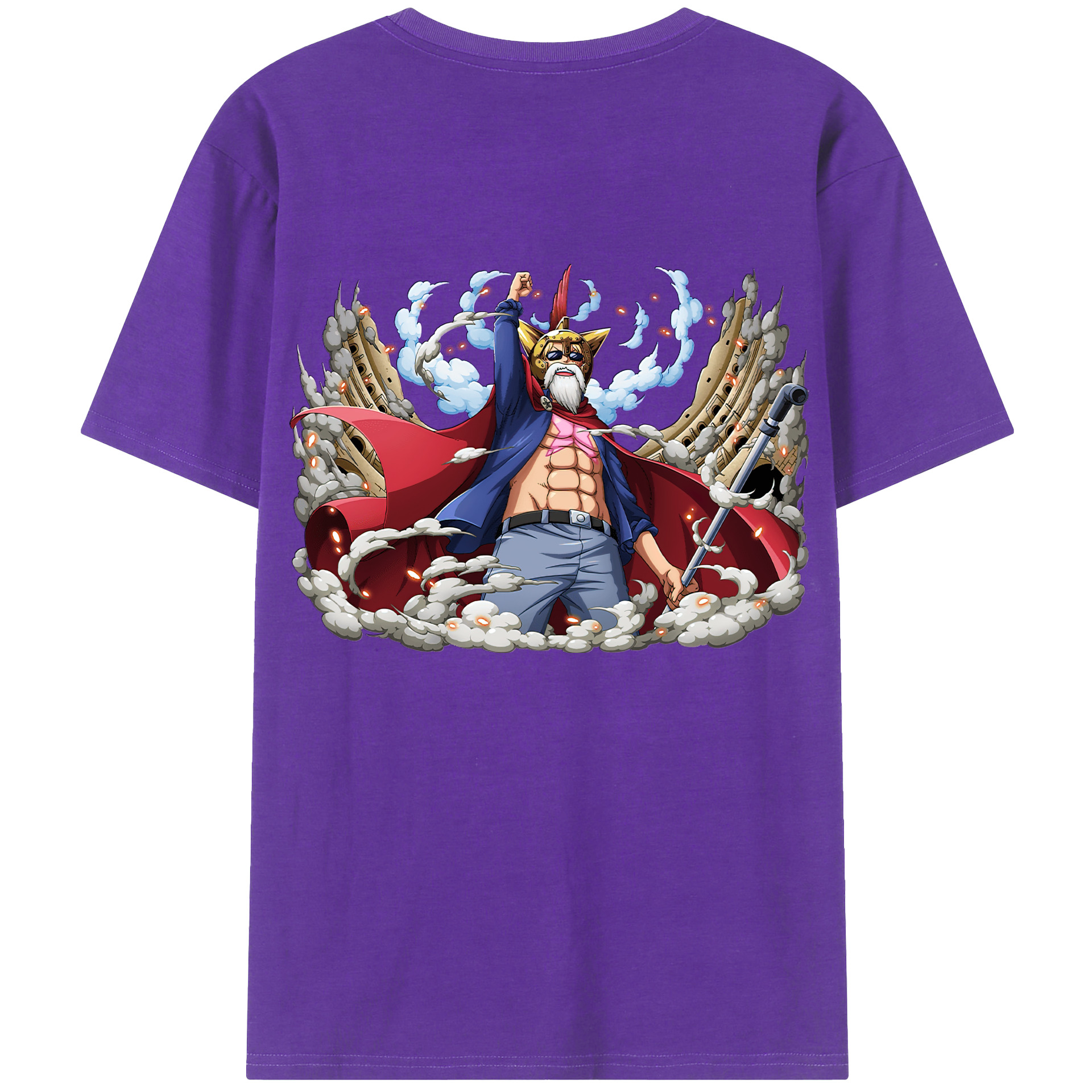 ワンピース モンキー・D・ルフィ ONE PIECE Monkey D. Luffy 綿100％半袖Tシャツ（背面プリント）