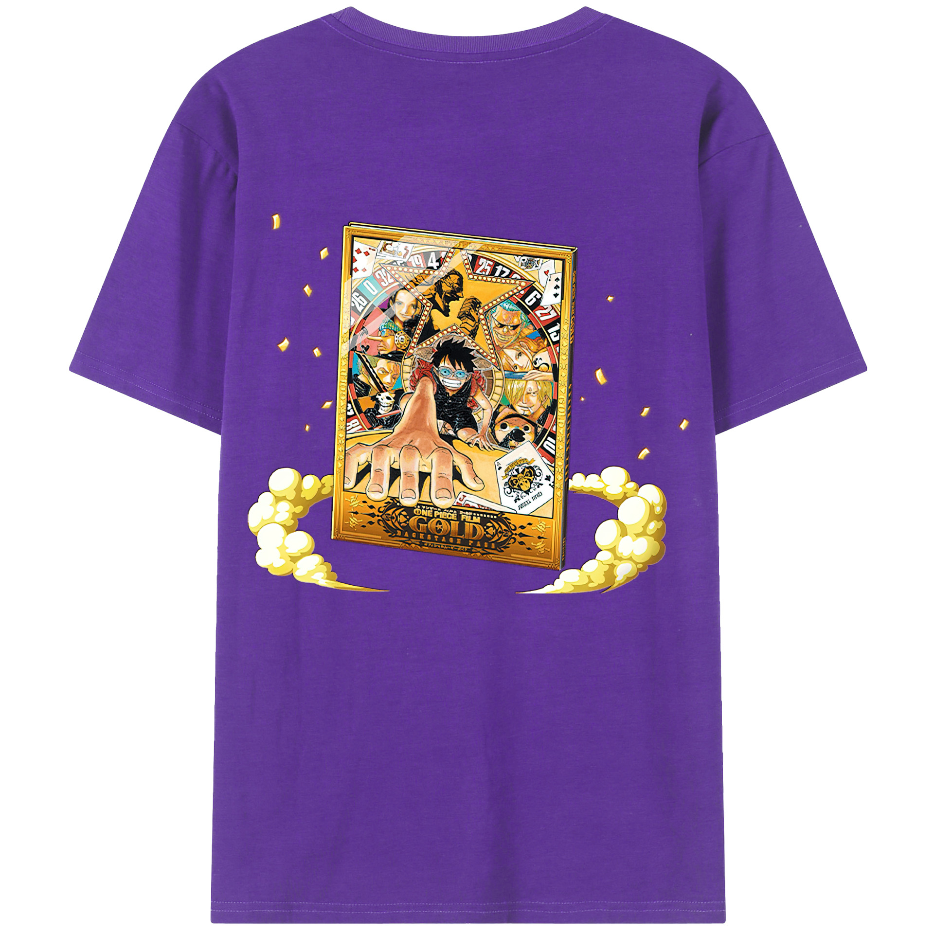 ワンピース モンキー・D・ルフィ ONE PIECE Monkey D. Luffy 綿100％半袖Tシャツ（背面プリント）