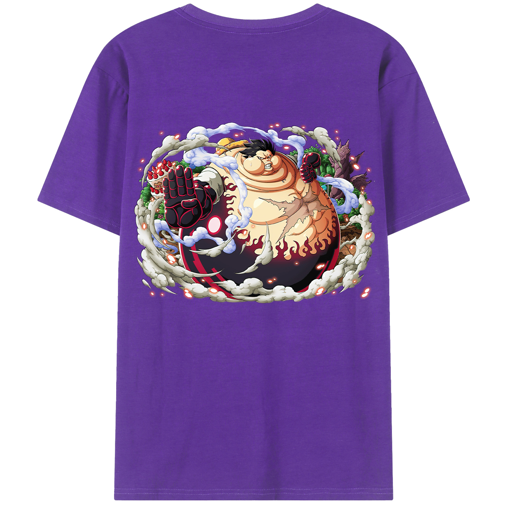 ワンピース モンキー・D・ルフィ ONE PIECE Monkey D. Luffy 綿100％半袖Tシャツ（背面プリント）