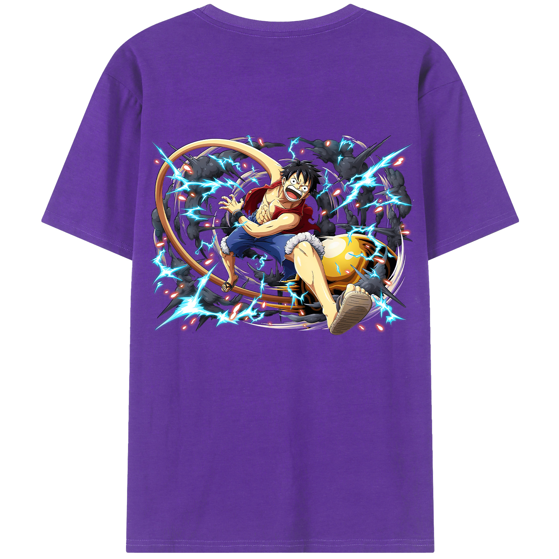ワンピース モンキー・D・ルフィ ONE PIECE Monkey D. Luffy 綿100％半袖Tシャツ（背面プリント）