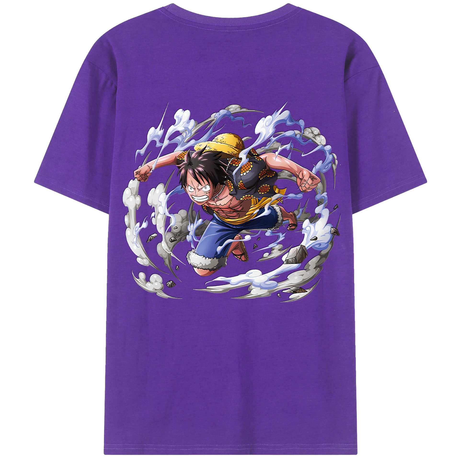 ワンピース モンキー・D・ルフィ ONE PIECE Monkey D. Luffy 綿100％半袖Tシャツ（背面プリント）