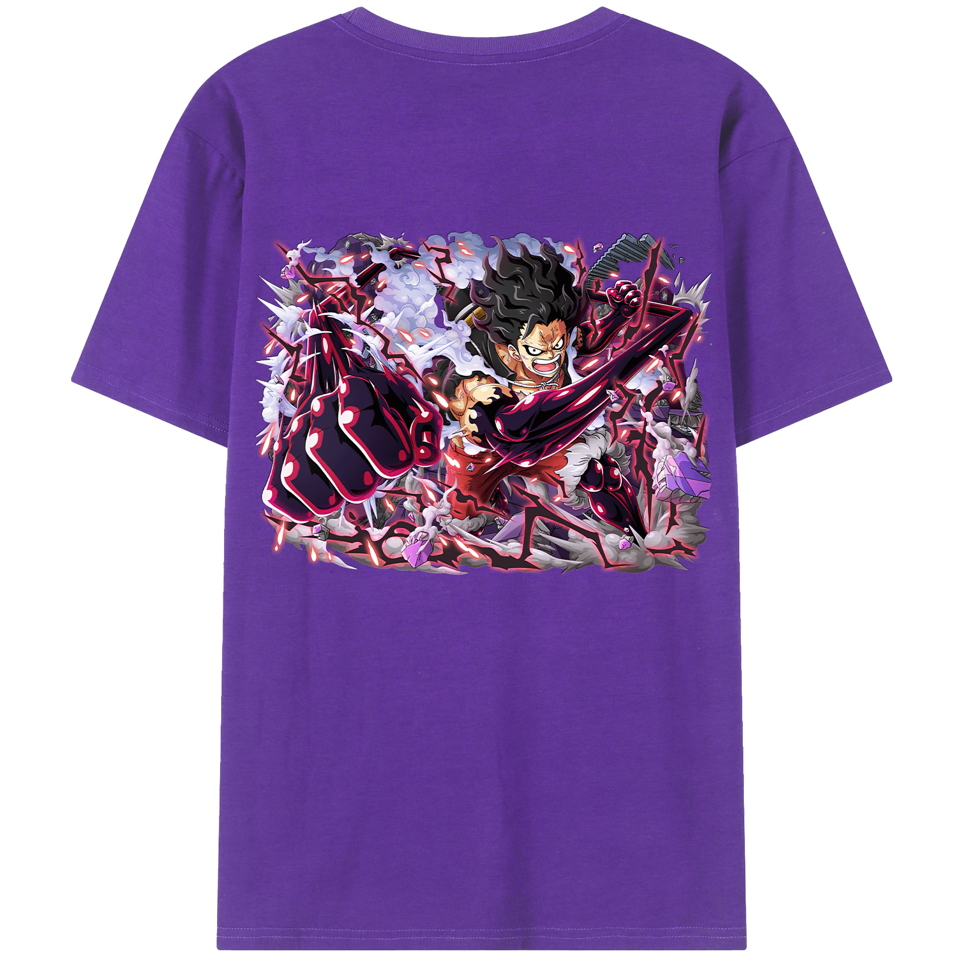 ワンピース モンキー・D・ルフィ ONE PIECE Monkey D. Luffy 綿100％半袖Tシャツ（背面プリント）