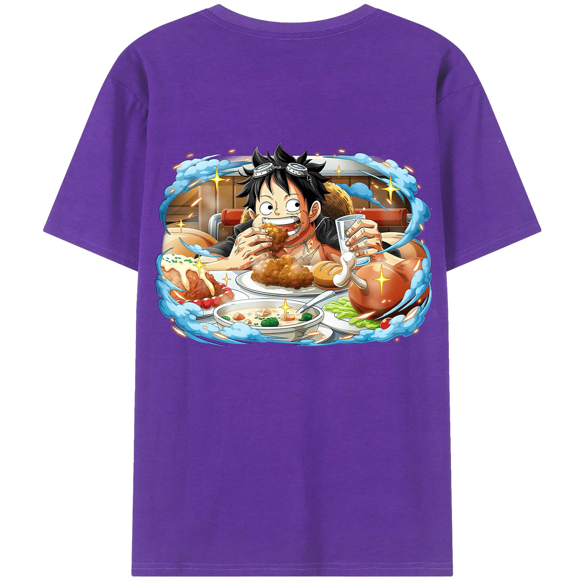 ワンピース モンキー・D・ルフィ ONE PIECE Monkey D. Luffy 綿100％半袖Tシャツ（背面プリント）