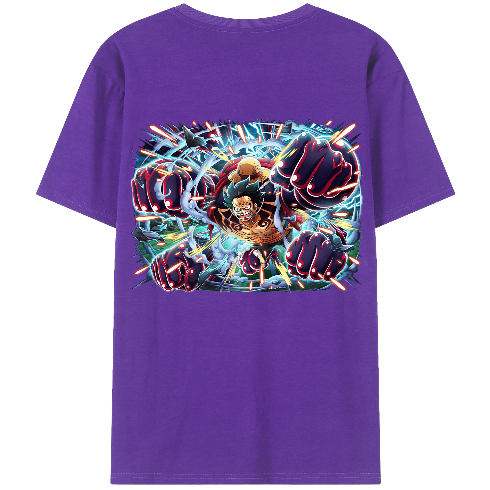 ワンピース モンキー・D・ルフィ ONE PIECE Monkey D. Luffy 綿100％半袖Tシャツ（背面プリント）