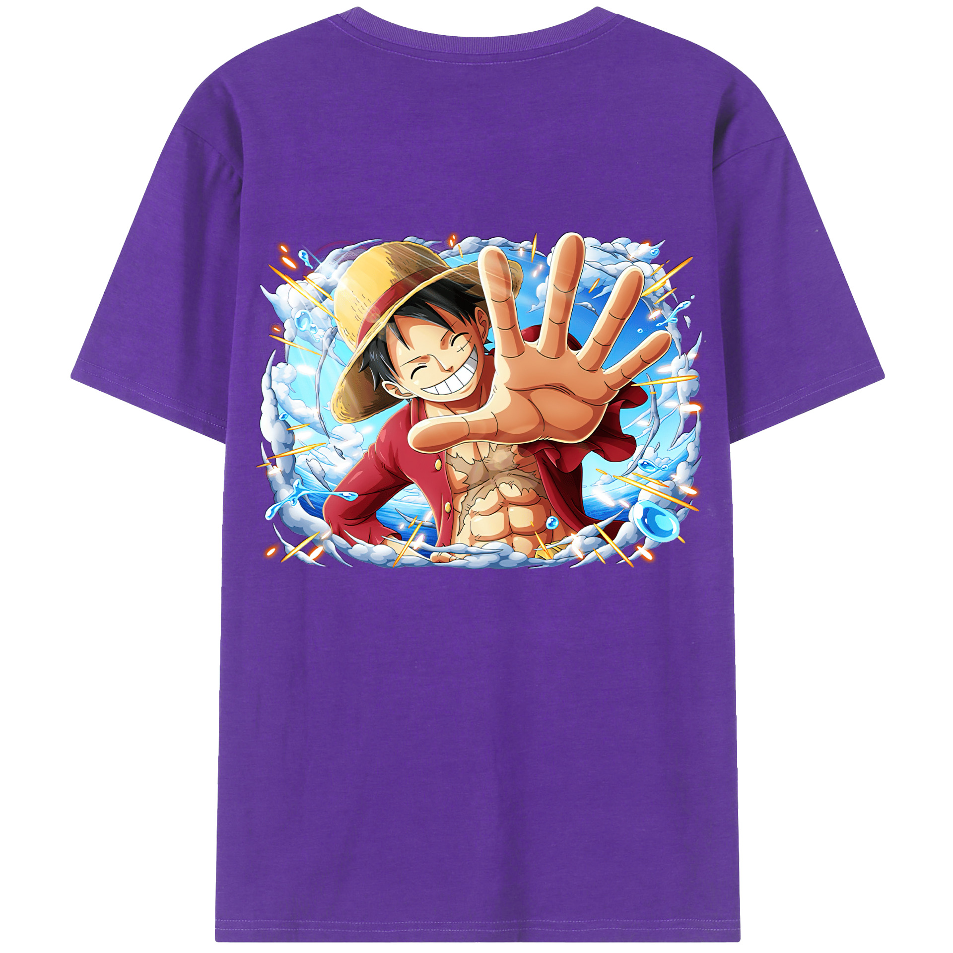 ワンピース モンキー・D・ルフィ ONE PIECE Monkey D. Luffy 綿100％半袖Tシャツ（背面プリント）