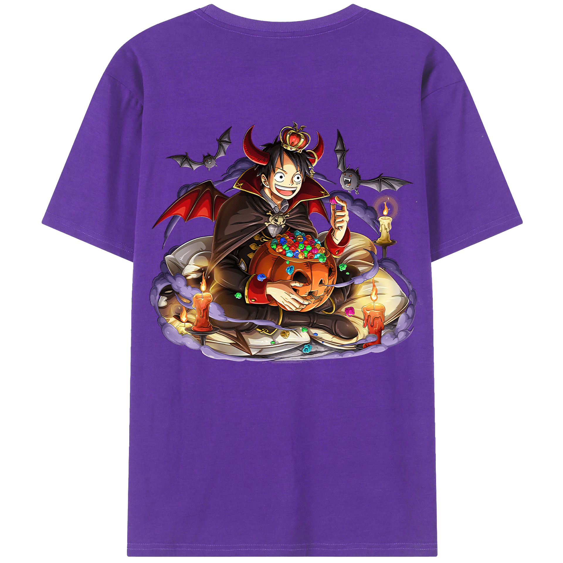 ワンピース モンキー・D・ルフィ ONE PIECE Monkey D. Luffy 綿100％半袖Tシャツ（背面プリント）