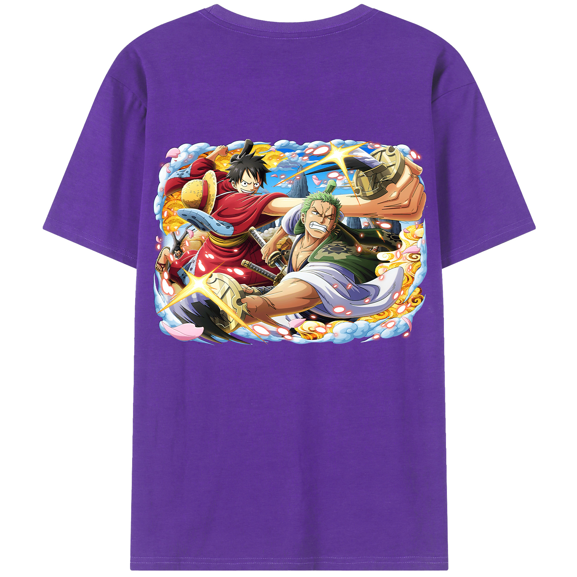 ワンピース モンキー・D・ルフィ ONE PIECE Monkey D. Luffy 綿100％半袖Tシャツ（背面プリント）