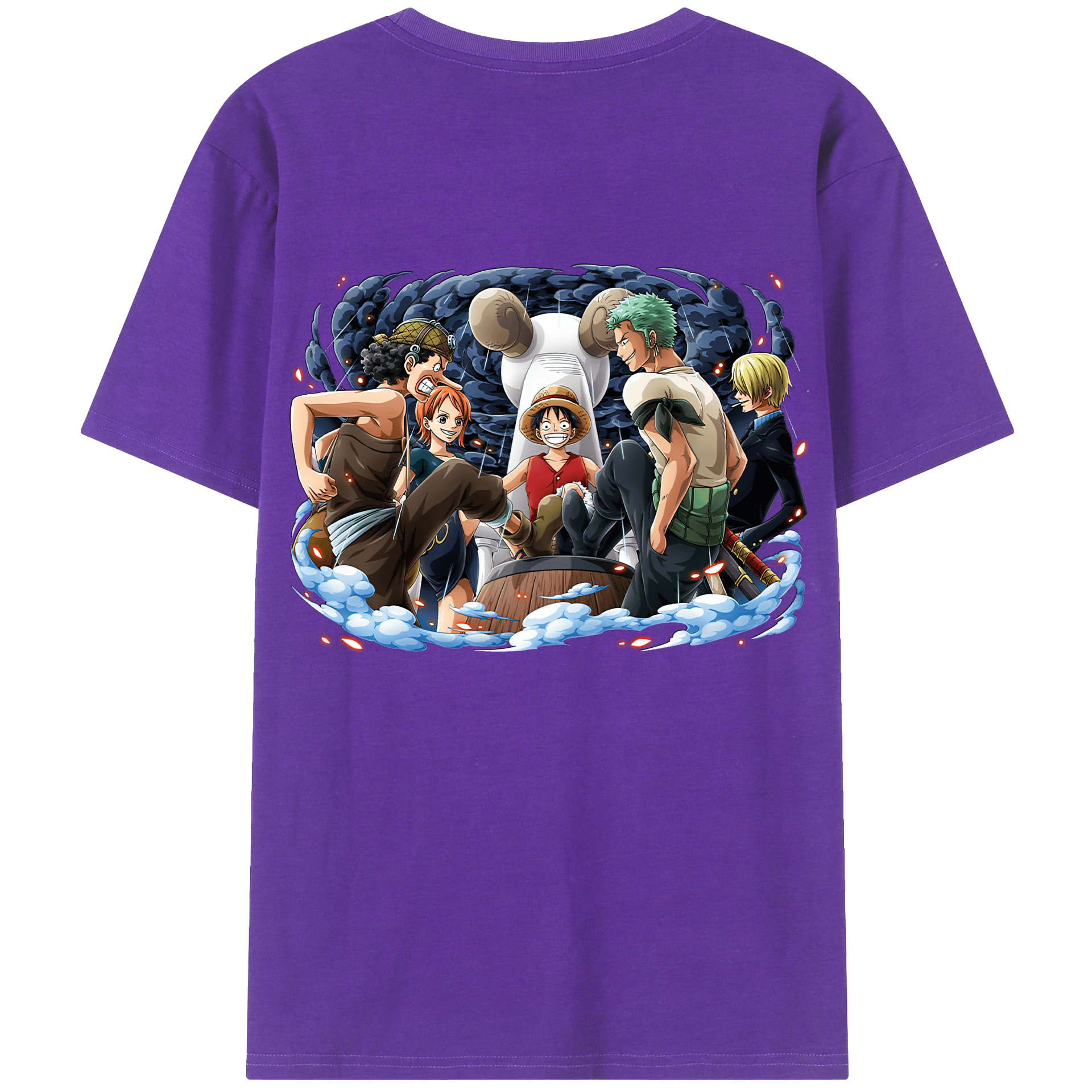 ワンピース モンキー・D・ルフィ ONE PIECE Monkey D. Luffy 綿100％半袖Tシャツ（背面プリント）