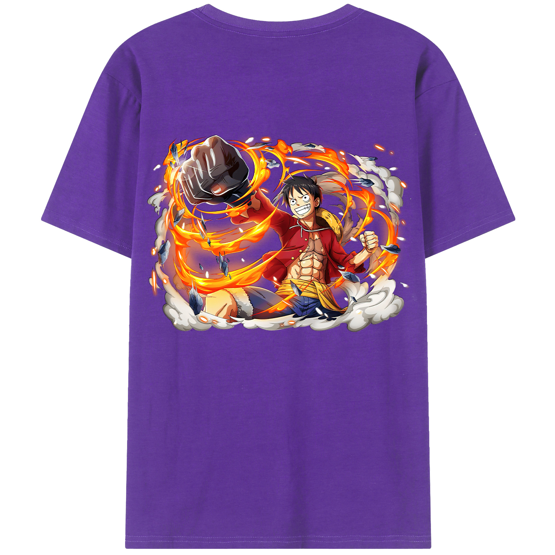 ワンピース モンキー・D・ルフィ ONE PIECE Monkey D. Luffy 綿100％半袖Tシャツ（背面プリント）