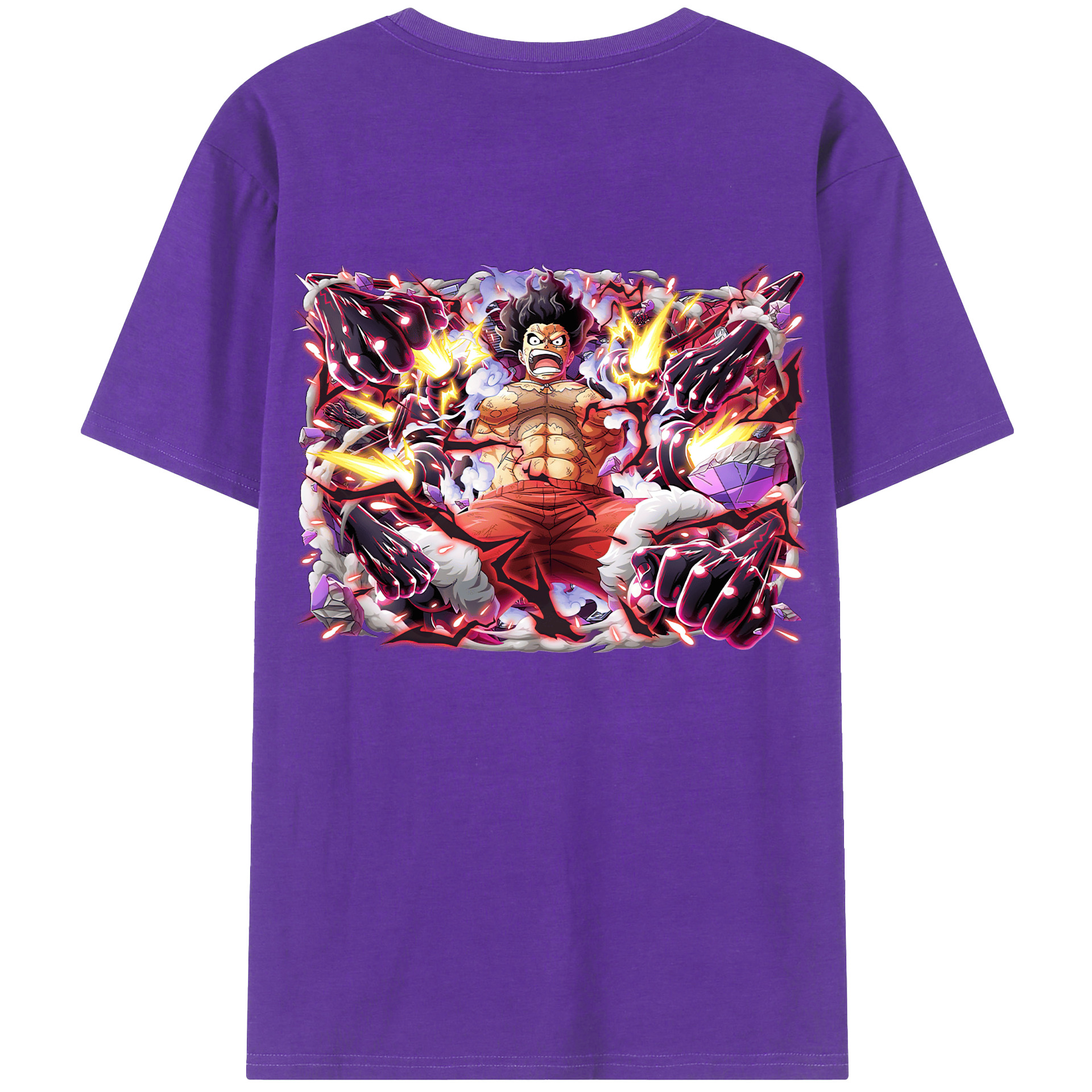 ワンピース モンキー・D・ルフィ ONE PIECE Monkey D. Luffy 綿100％半袖Tシャツ（背面プリント）