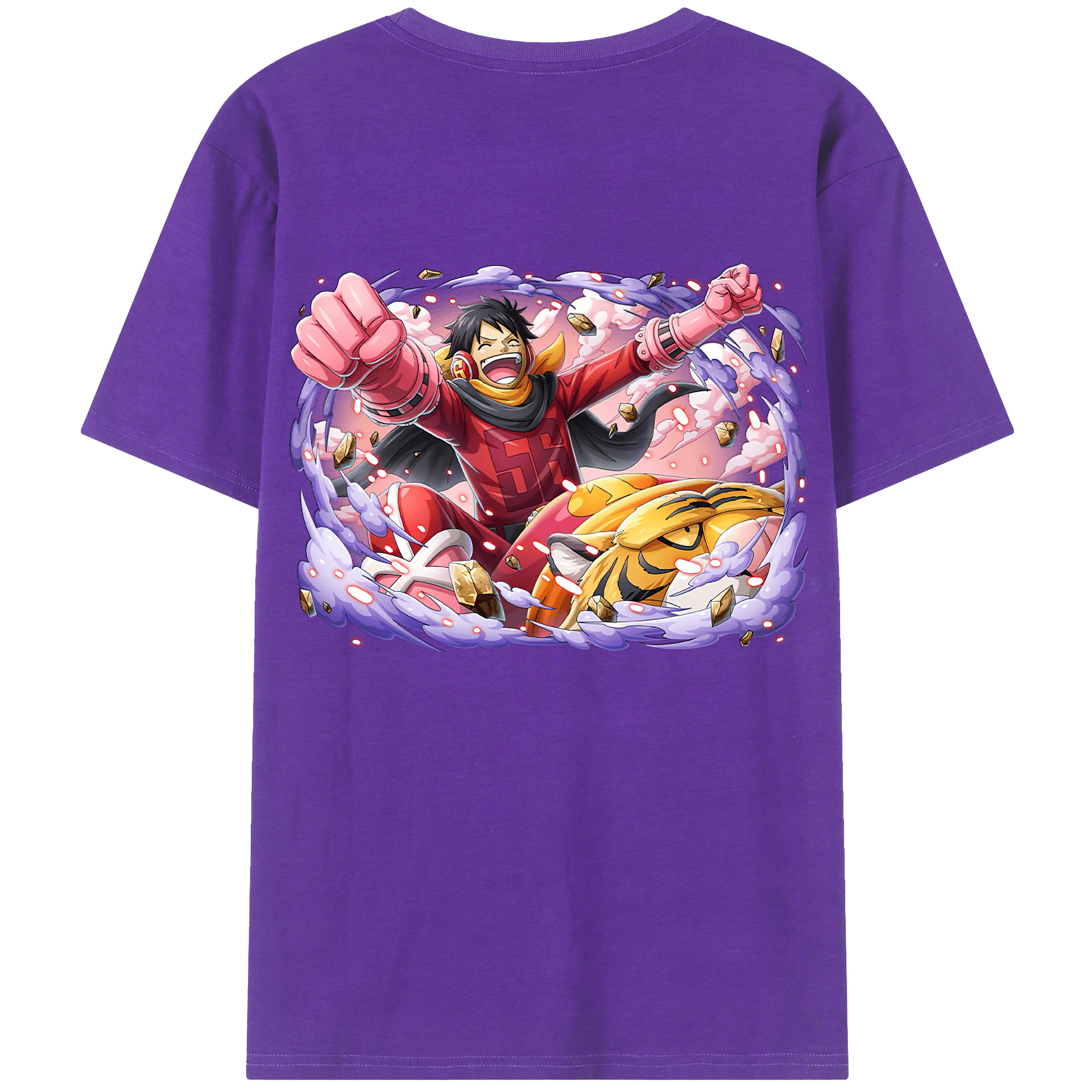 ワンピース モンキー・D・ルフィ ONE PIECE Monkey D. Luffy 綿100％半袖Tシャツ（背面プリント）