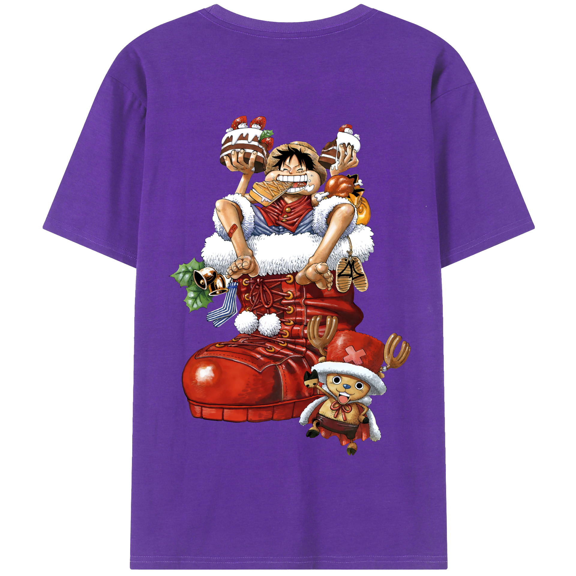 ワンピース モンキー・D・ルフィ ONE PIECE Monkey D. Luffy 綿100％半袖Tシャツ（背面プリント）