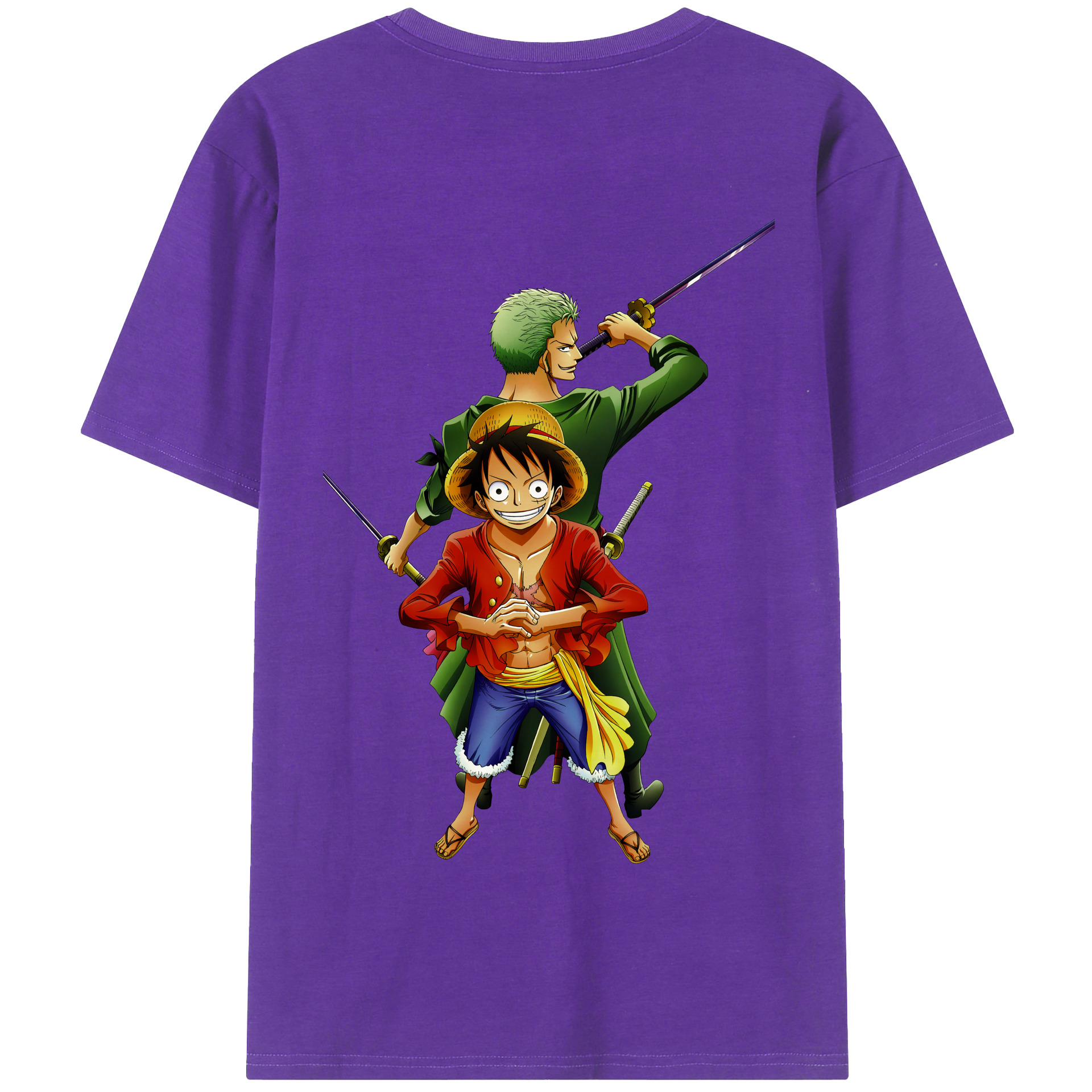 ワンピース モンキー・D・ルフィ ONE PIECE Monkey D. Luffy 綿100％半袖Tシャツ（背面プリント）