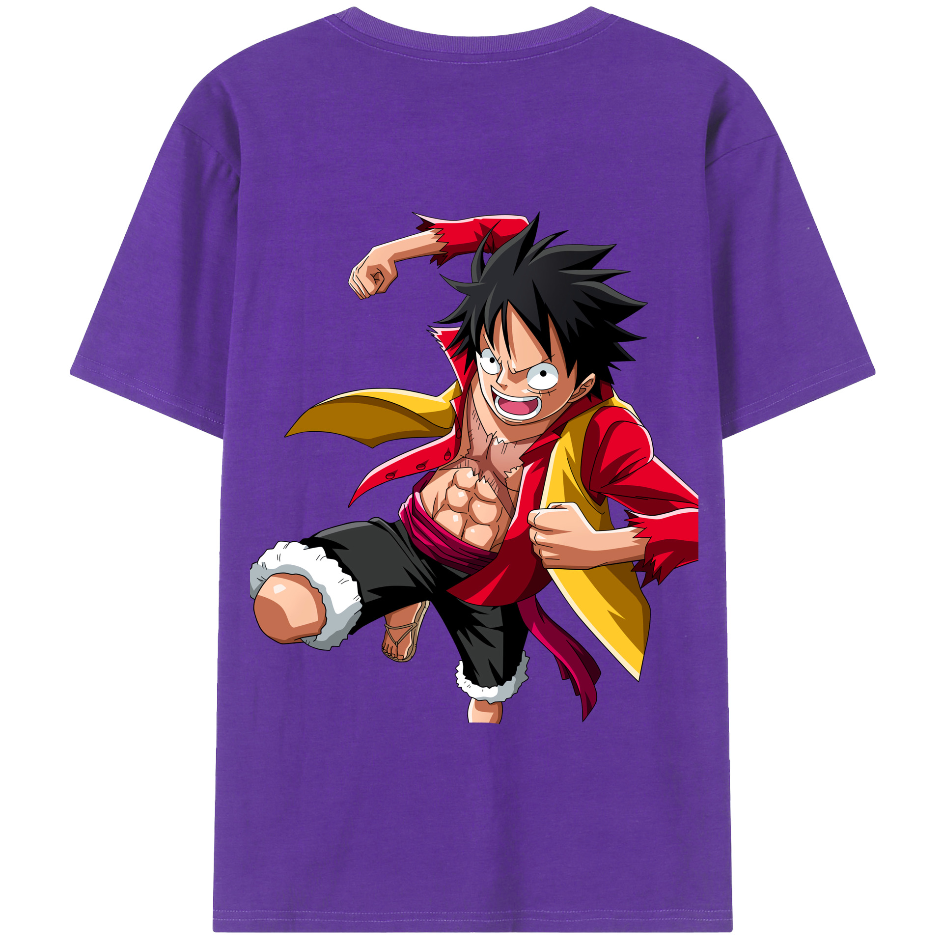 ワンピース モンキー・D・ルフィ ONE PIECE Monkey D. Luffy 綿100％半袖Tシャツ（背面プリント）