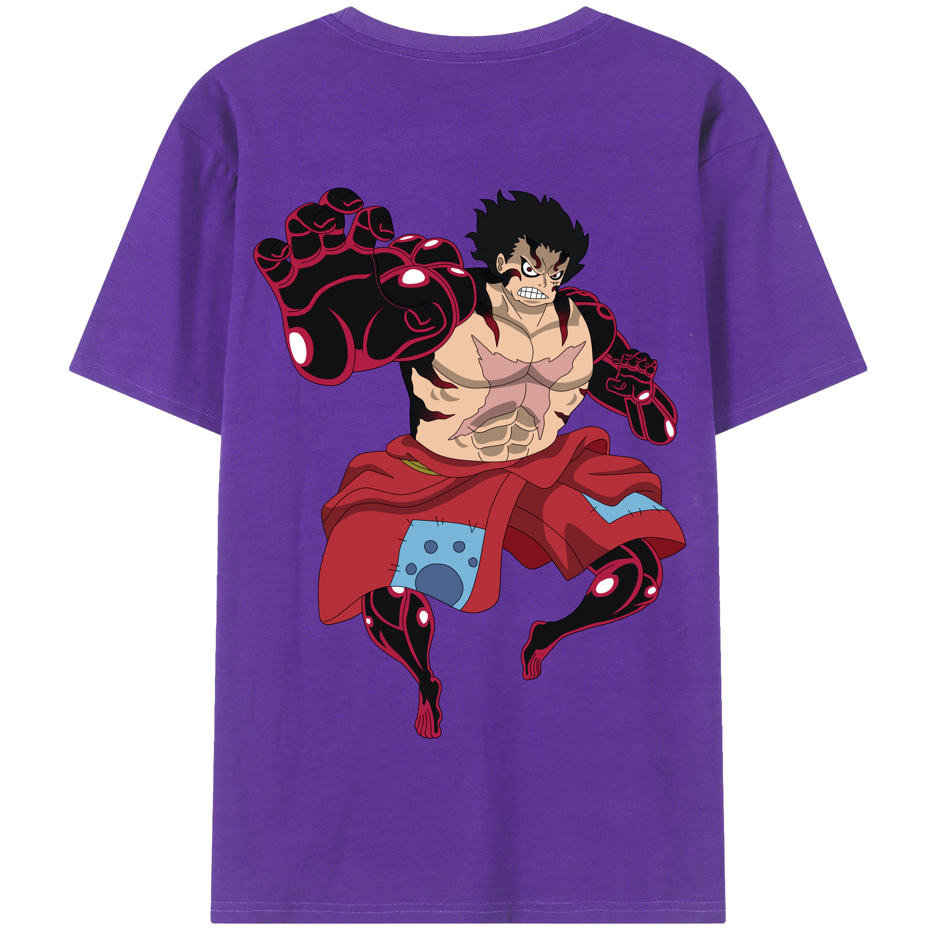 ワンピース モンキー・D・ルフィ ONE PIECE Monkey D. Luffy 綿100％半袖Tシャツ（背面プリント）