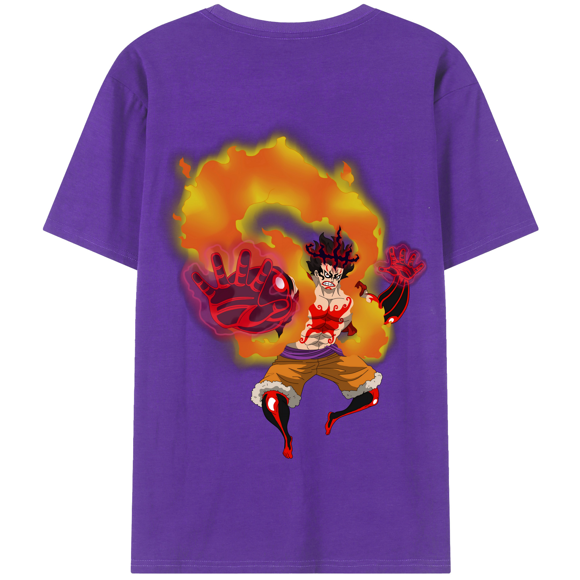 ワンピース モンキー・D・ルフィ ONE PIECE Monkey D. Luffy 綿100％半袖Tシャツ（背面プリント）