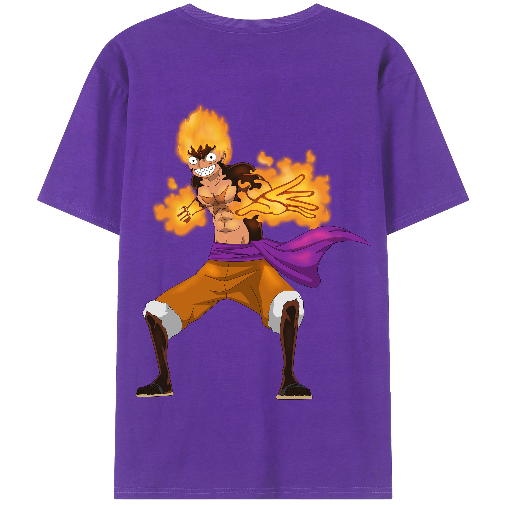 ワンピース モンキー・D・ルフィ ONE PIECE Monkey D. Luffy 綿100％半袖Tシャツ（背面プリント）