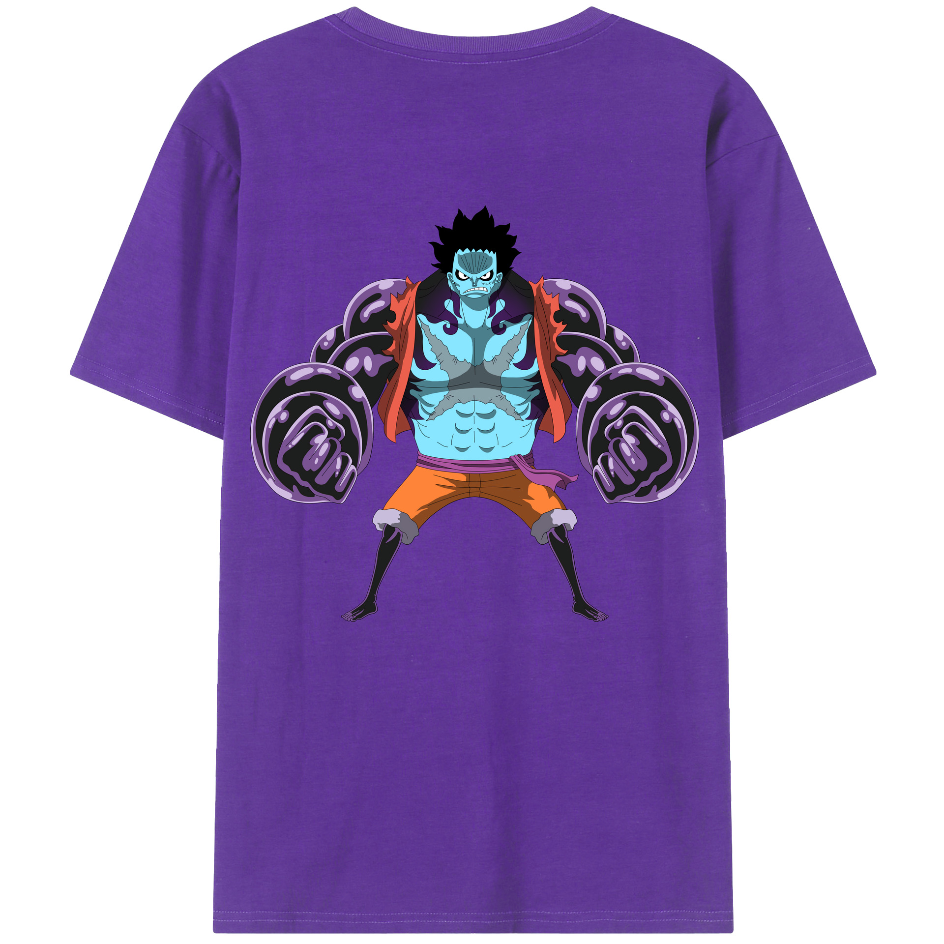 ワンピース モンキー・D・ルフィ ONE PIECE Monkey D. Luffy 綿100％半袖Tシャツ（背面プリント）