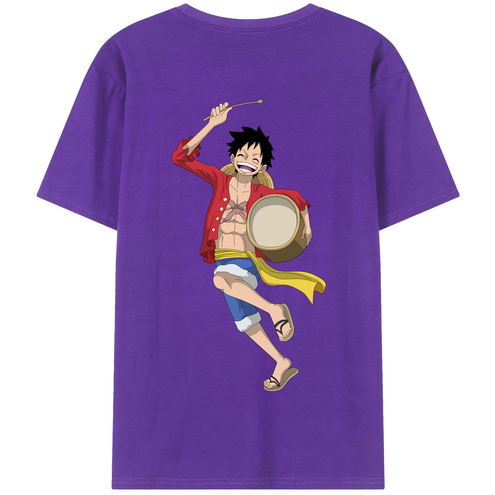 ワンピース モンキー・D・ルフィ ONE PIECE Monkey D. Luffy 綿100％半袖Tシャツ（背面プリント）