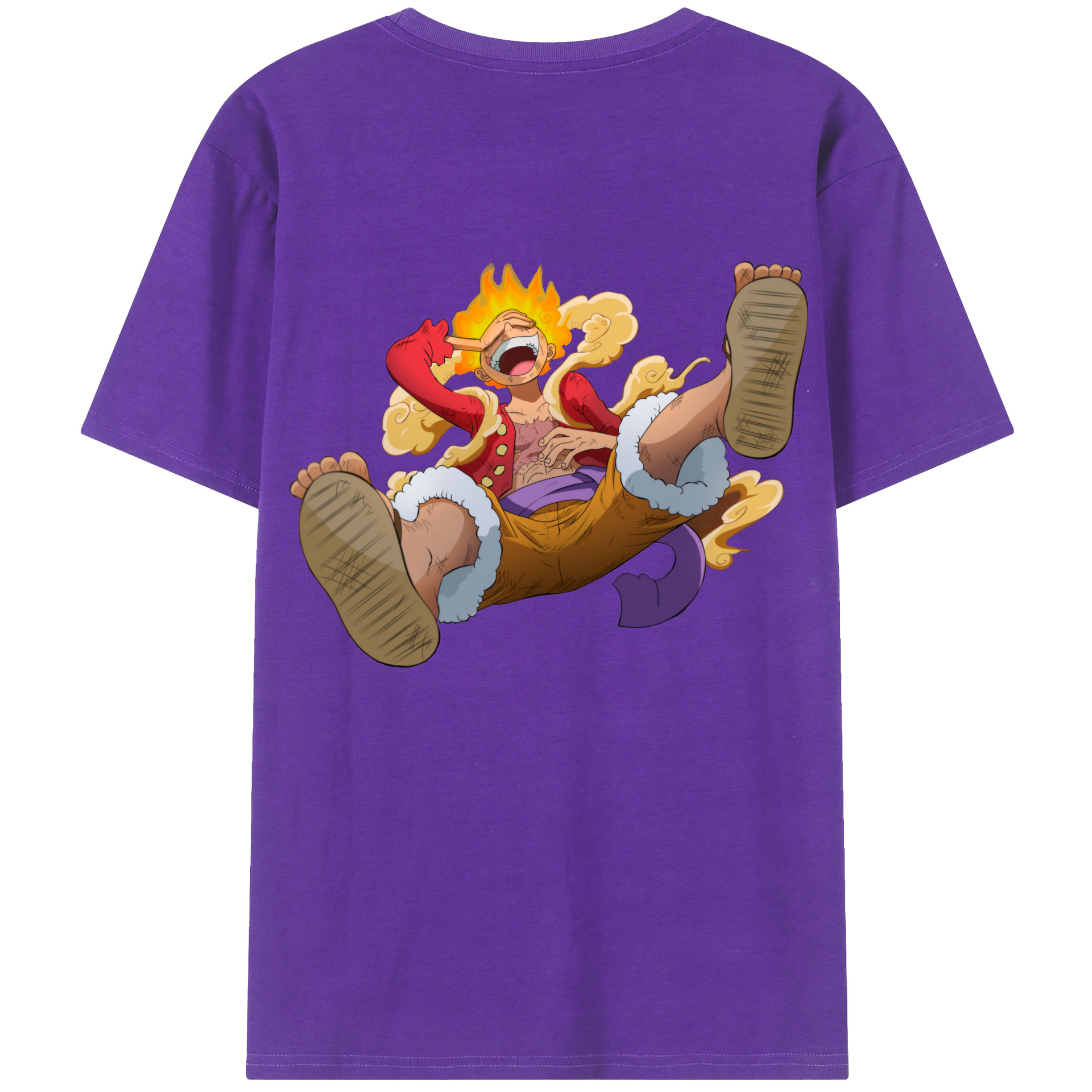 ワンピース モンキー・D・ルフィ ONE PIECE Monkey D. Luffy 綿100％半袖Tシャツ（背面プリント）