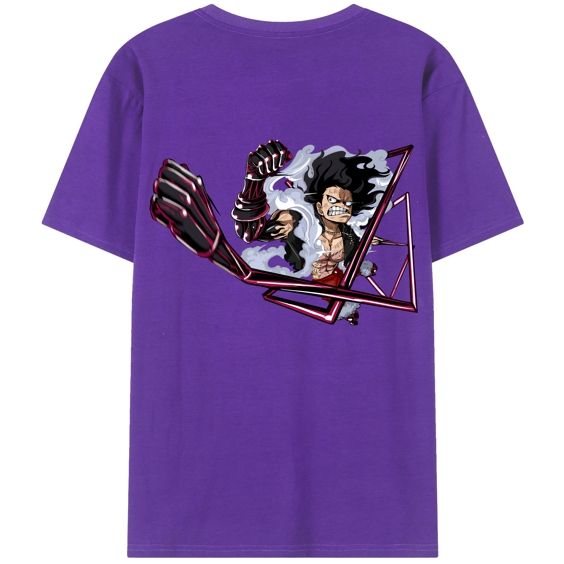 ワンピース モンキー・D・ルフィ ONE PIECE Monkey D. Luffy 綿100％半袖Tシャツ（背面プリント）