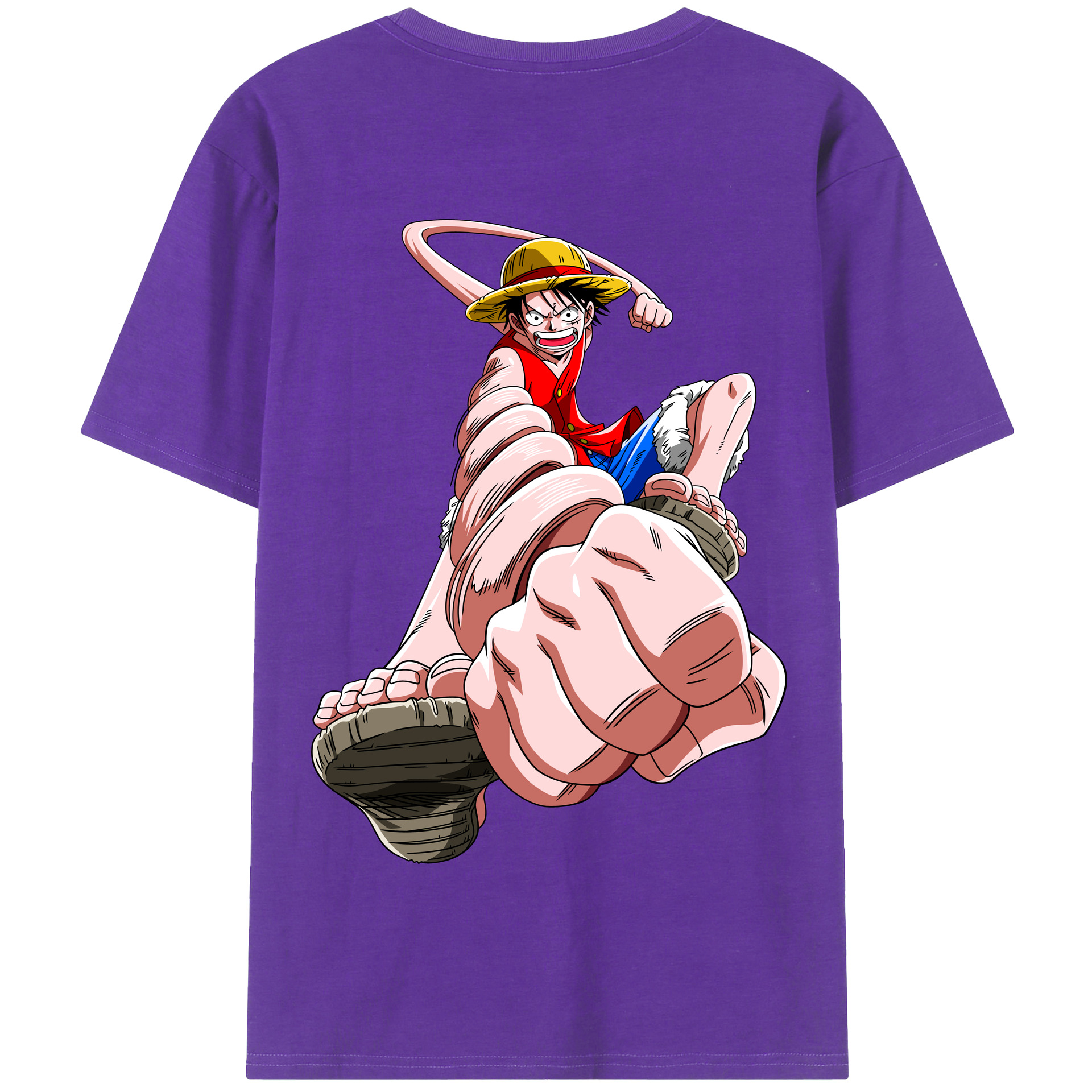 ワンピース モンキー・D・ルフィ ONE PIECE Monkey D. Luffy 綿100％半袖Tシャツ（背面プリント）