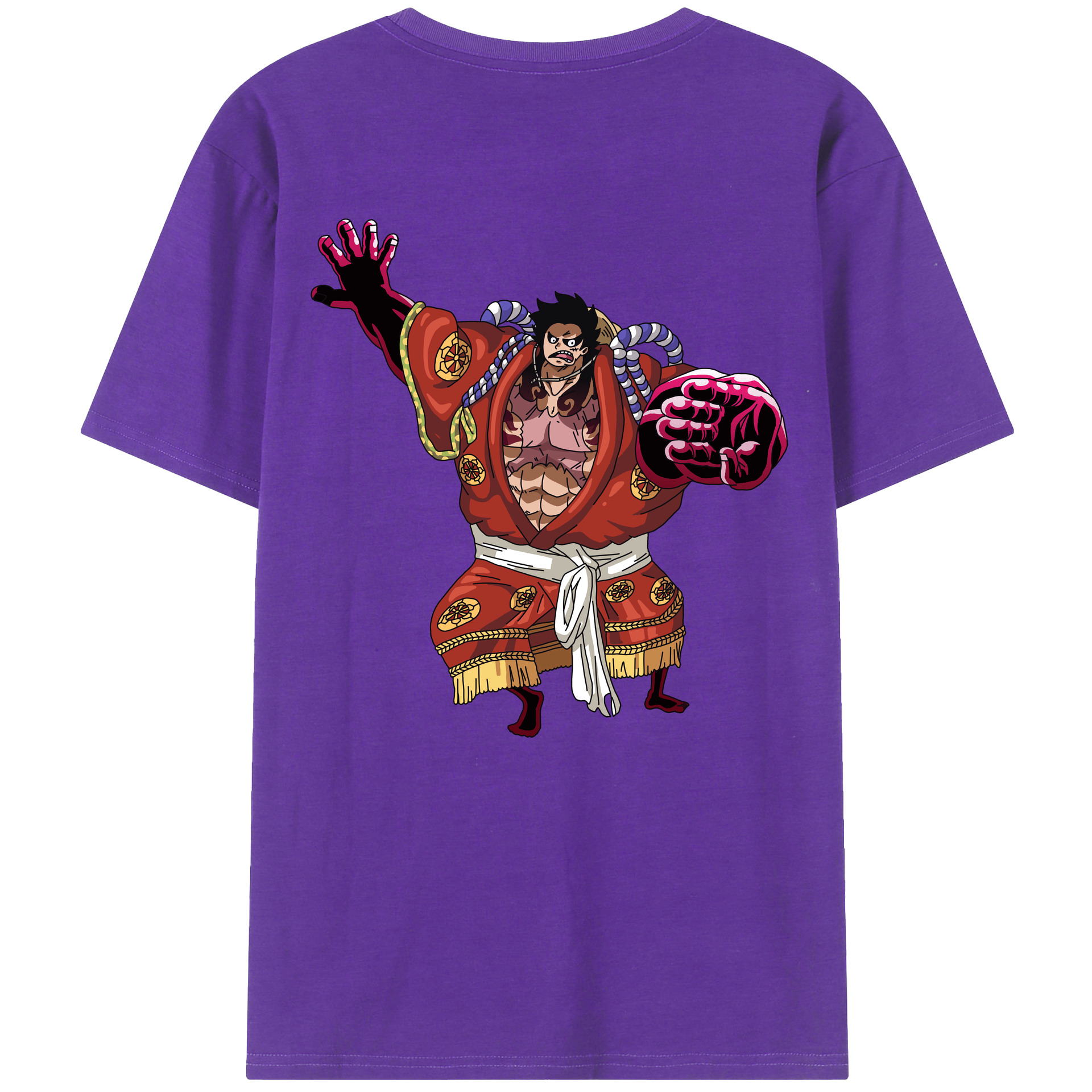 ワンピース モンキー・D・ルフィ ONE PIECE Monkey D. Luffy 綿100％半袖Tシャツ（背面プリント）