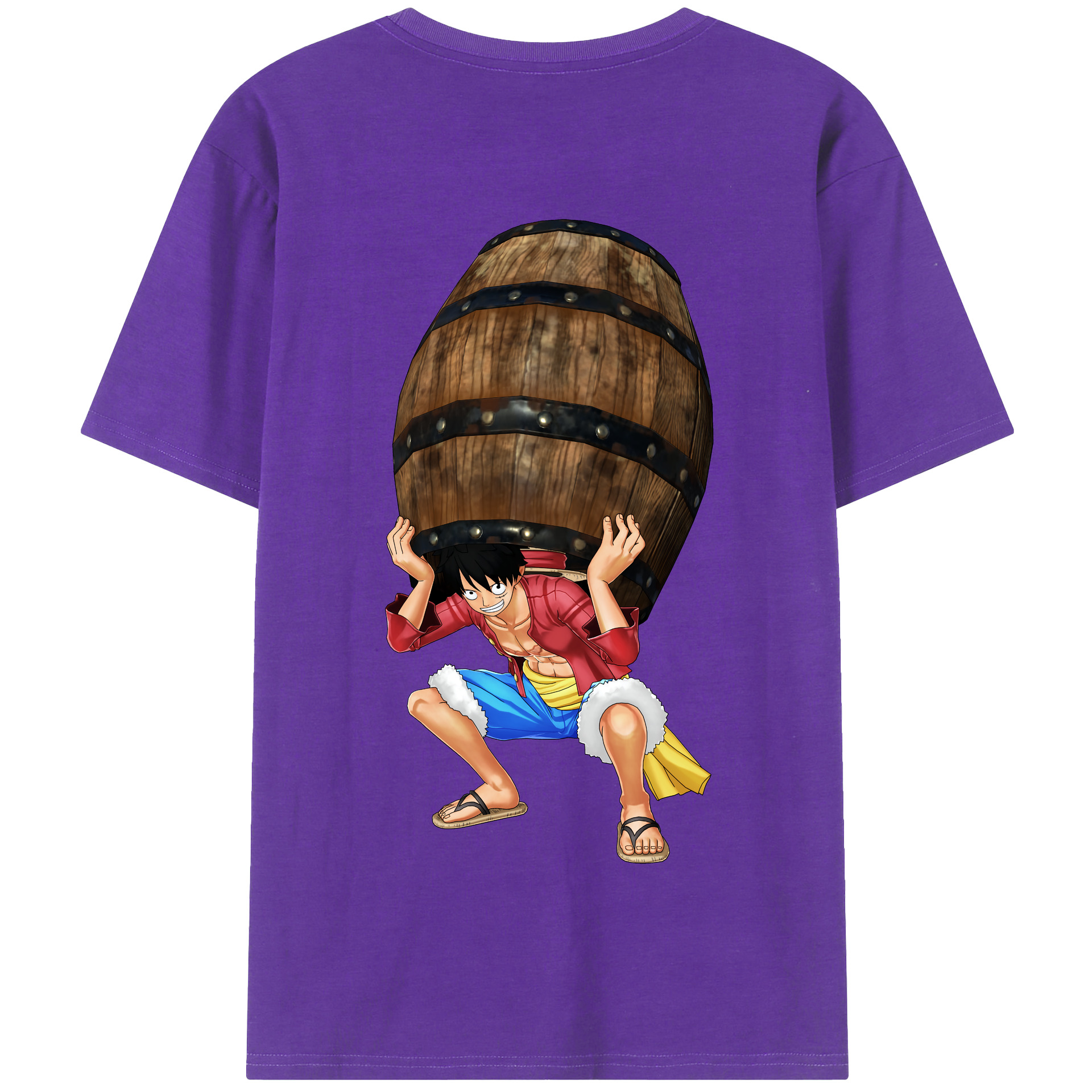 ワンピース モンキー・D・ルフィ ONE PIECE Monkey D. Luffy 綿100％半袖Tシャツ（背面プリント）