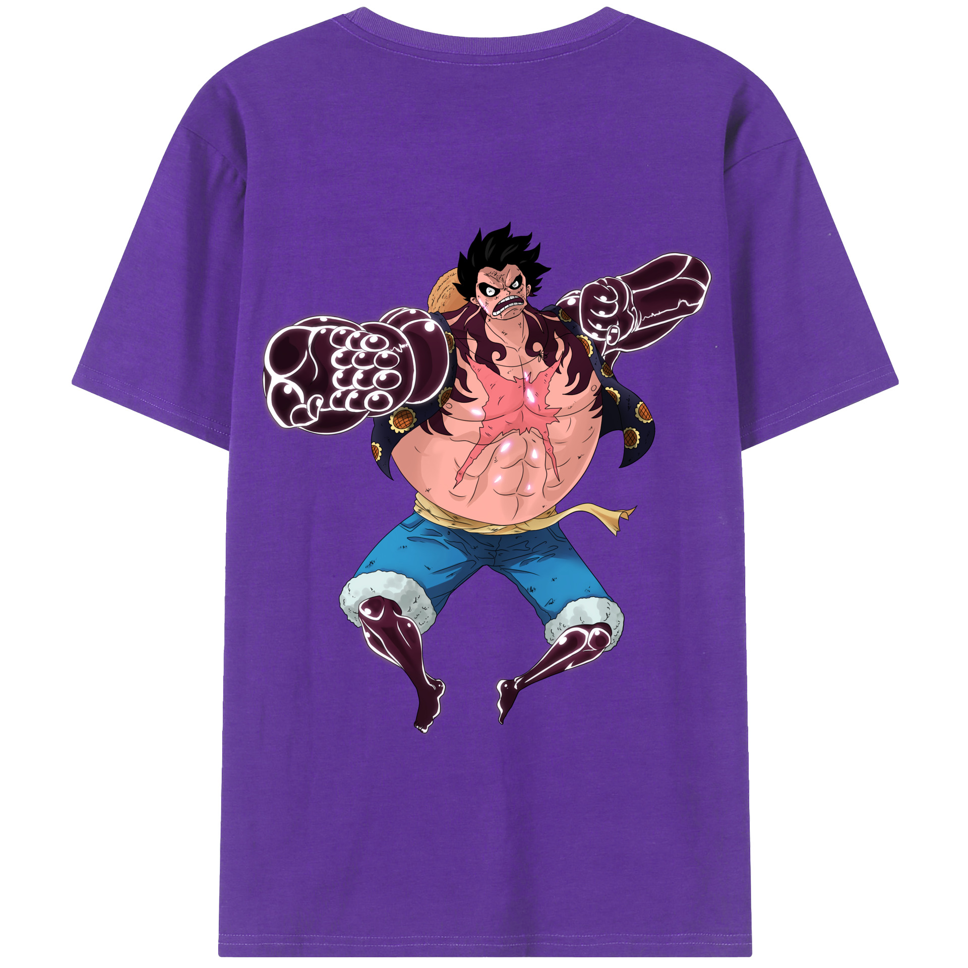 ワンピース モンキー・D・ルフィ ONE PIECE Monkey D. Luffy 綿100％半袖Tシャツ（背面プリント）