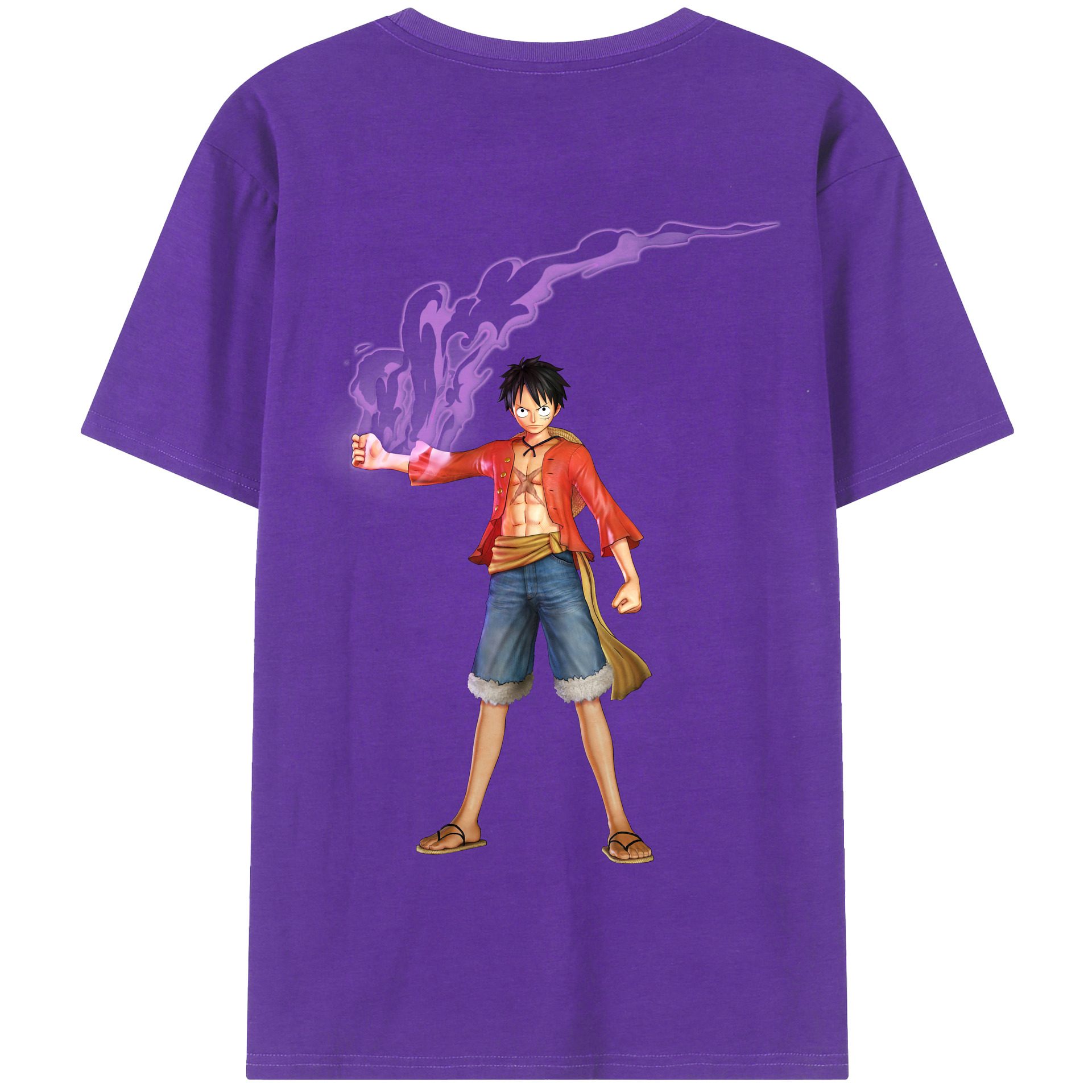ワンピース モンキー・D・ルフィ ONE PIECE Monkey D. Luffy 綿100％半袖Tシャツ（背面プリント）