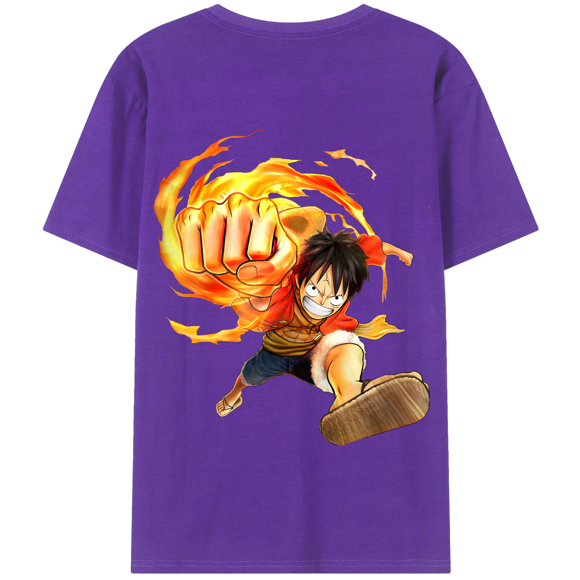 ワンピース モンキー・D・ルフィ ONE PIECE Monkey D. Luffy 綿100％半袖Tシャツ（背面プリント）