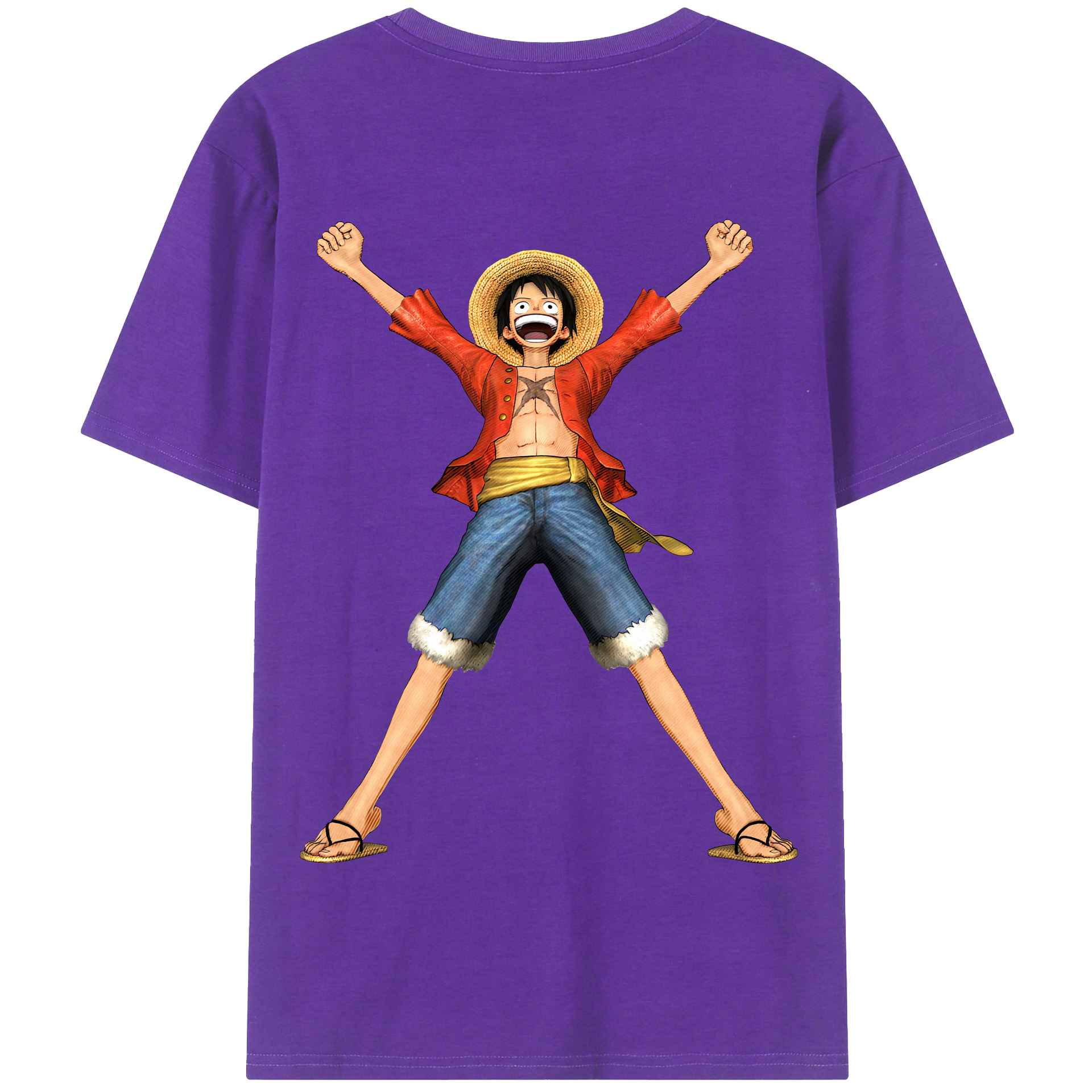 ワンピース モンキー・D・ルフィ ONE PIECE Monkey D. Luffy 綿100％半袖Tシャツ（背面プリント）