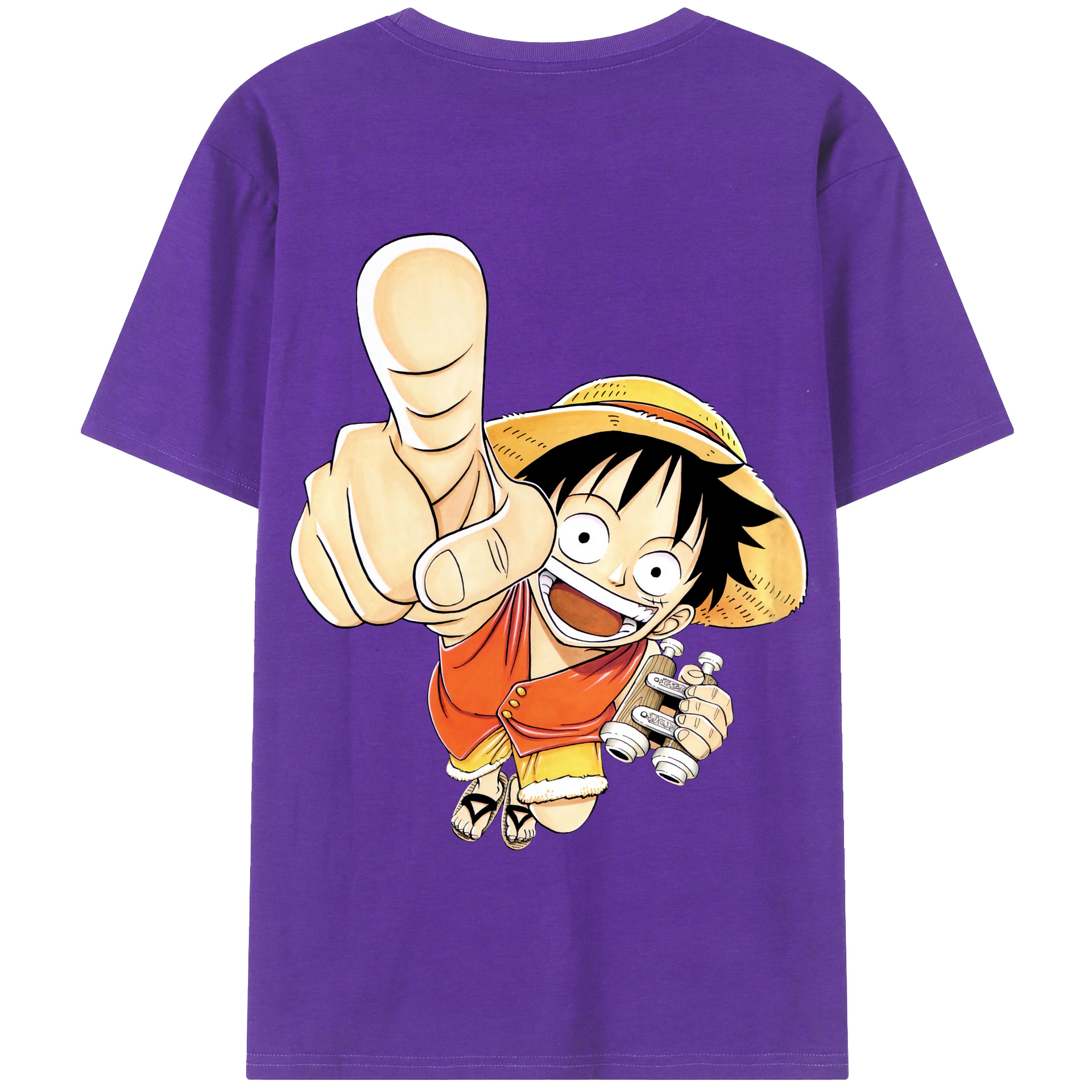 ワンピース モンキー・D・ルフィ ONE PIECE Monkey D. Luffy 綿100％半袖Tシャツ（背面プリント）