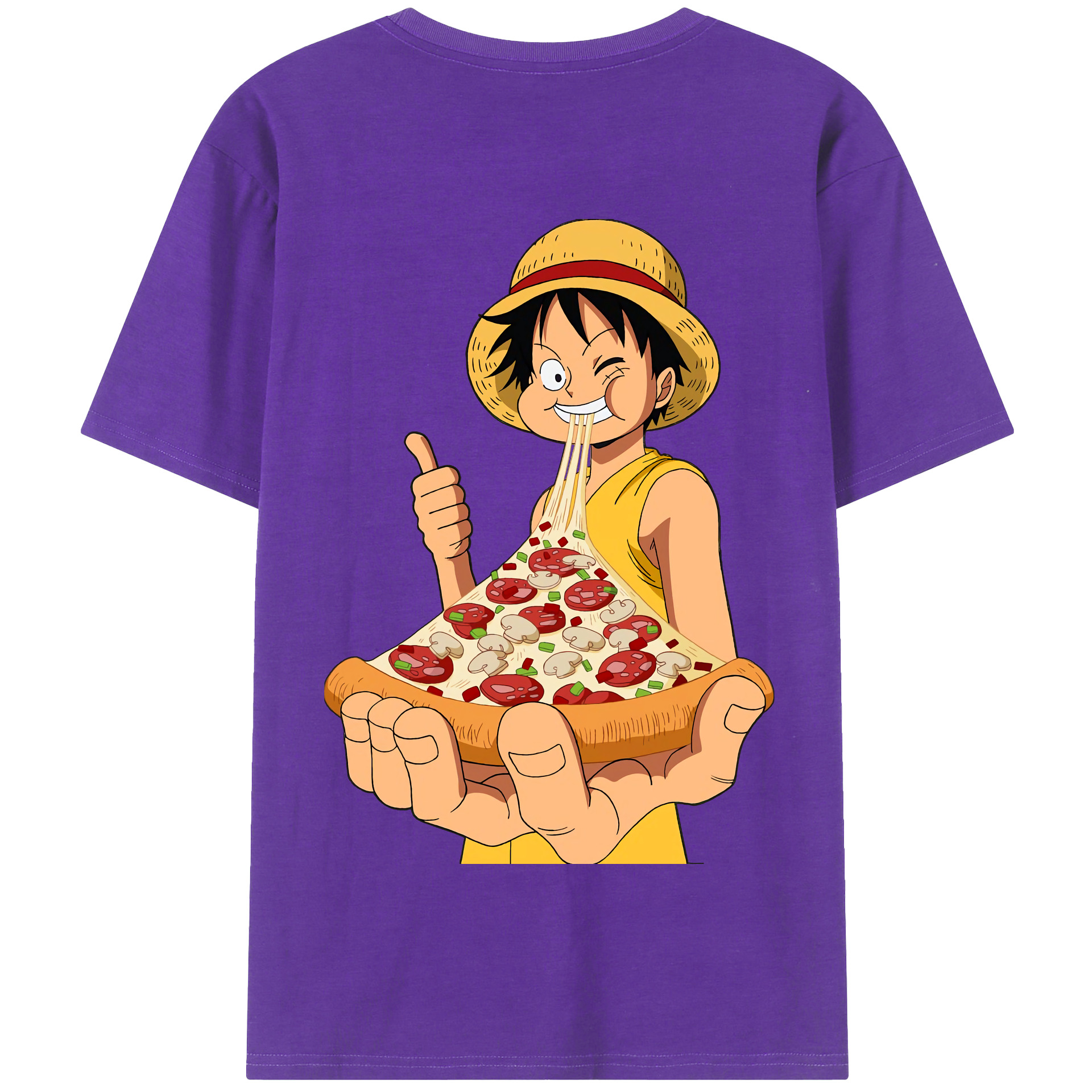 ワンピース モンキー・D・ルフィ ONE PIECE Monkey D. Luffy 綿100％半袖Tシャツ（背面プリント）
