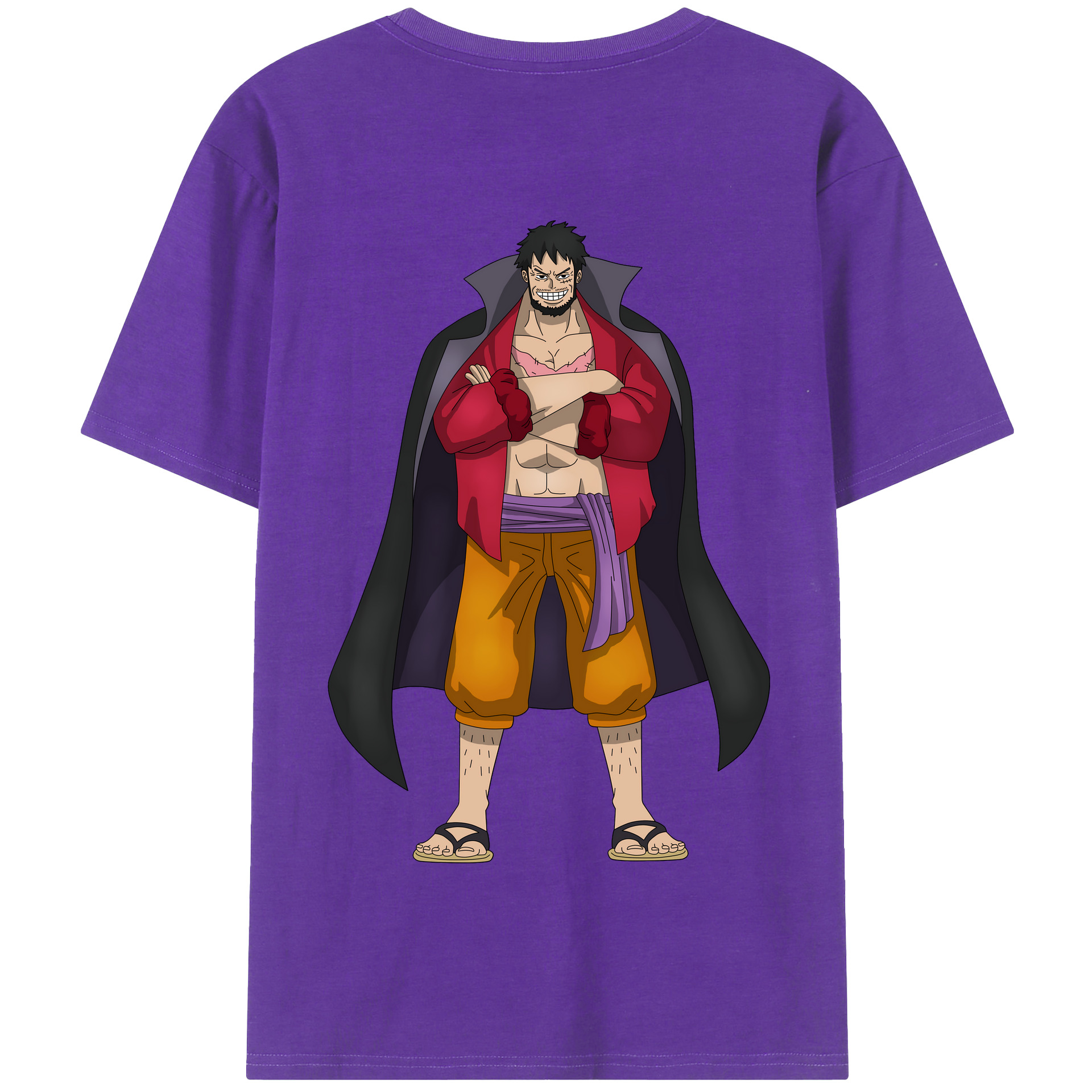 ワンピース モンキー・D・ルフィ ONE PIECE Monkey D. Luffy 綿100％半袖Tシャツ（背面プリント）