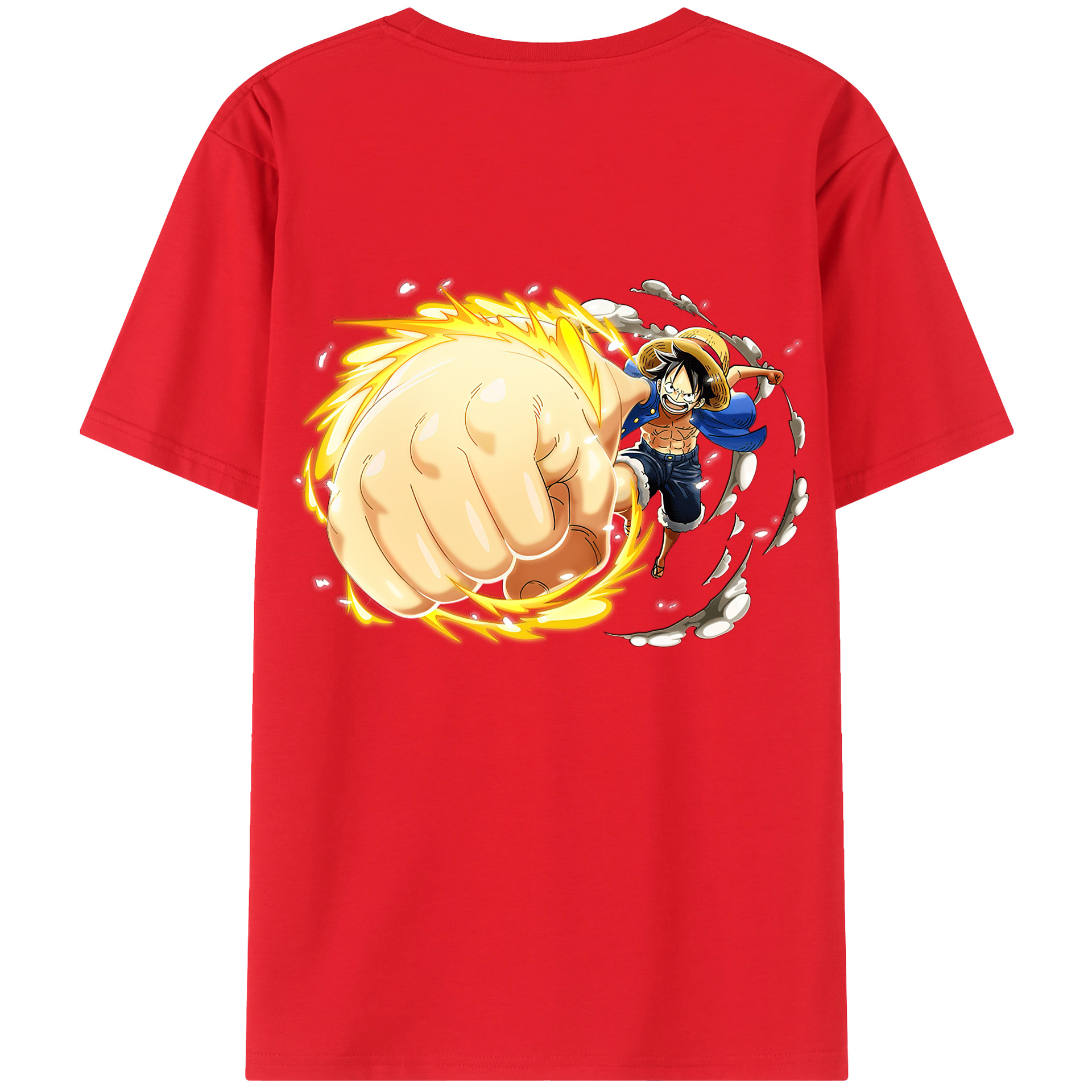 ワンピース モンキー・D・ルフィ ONE PIECE Monkey D. Luffy 綿100％半袖Tシャツ（背面プリント）